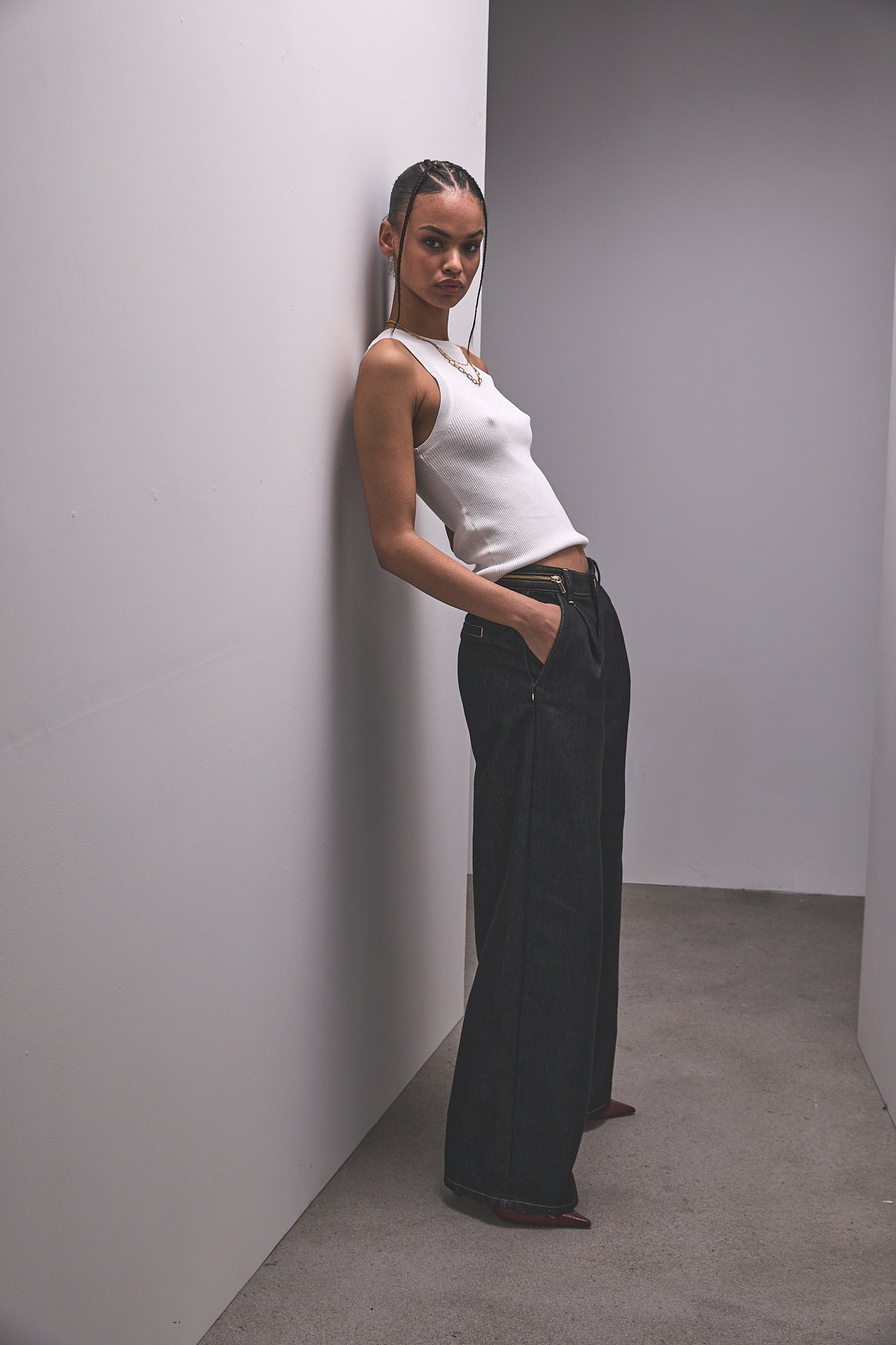 Raw wide jeans Women Fauna black | Freeman T. Porter