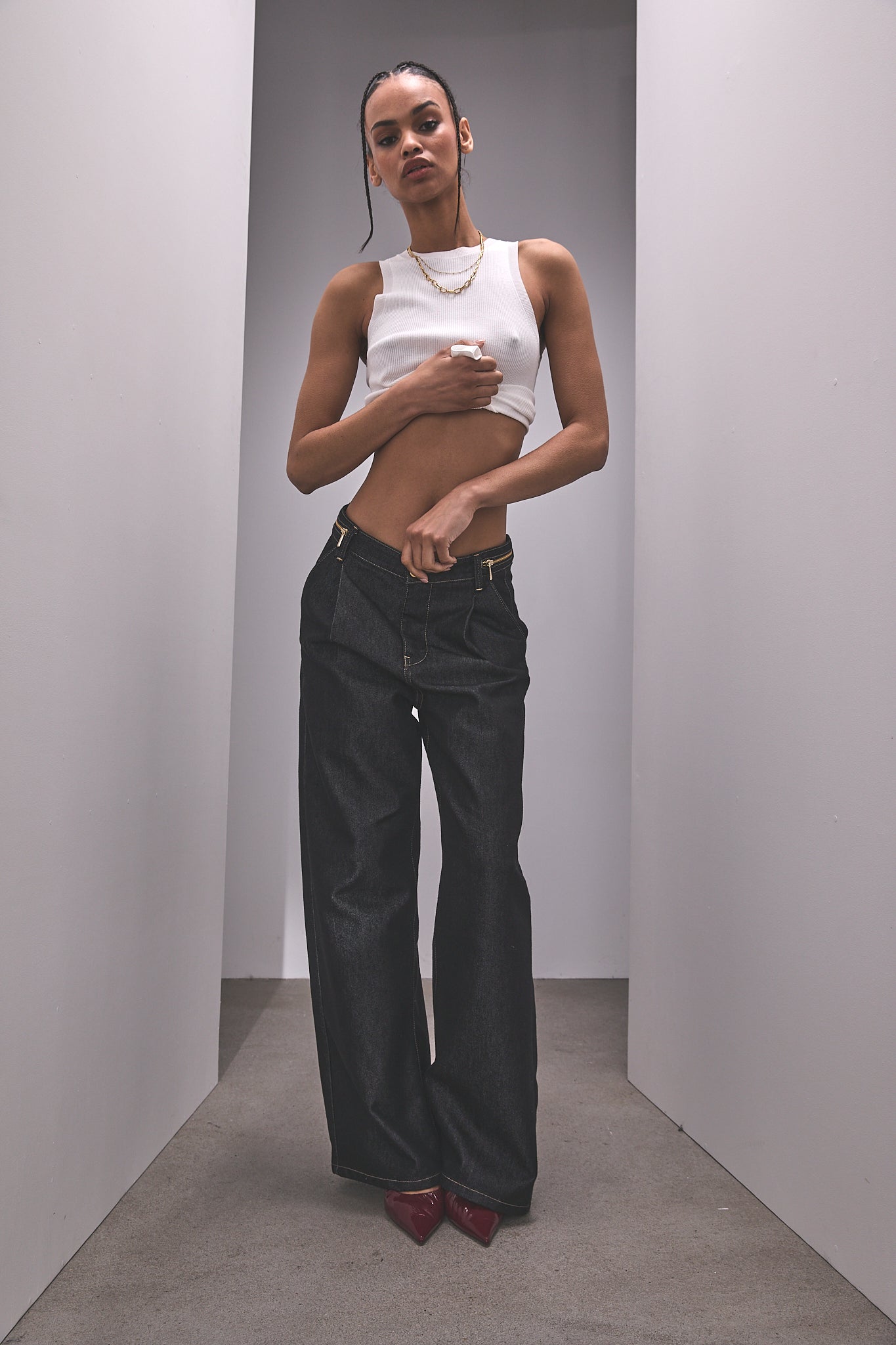 Raw wide jeans Women Fauna black | Freeman T. Porter