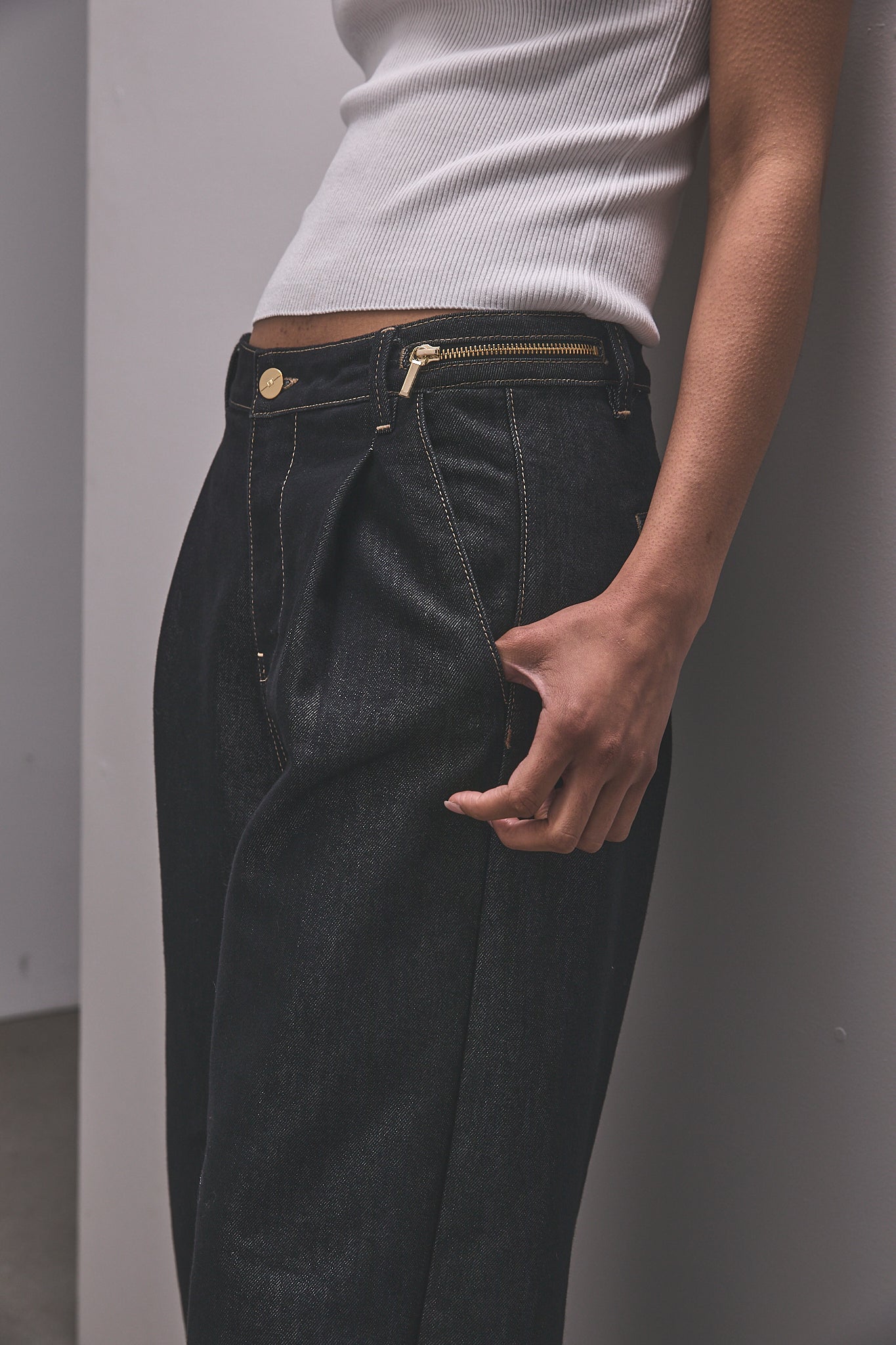 Raw wide jeans Women Fauna black | Freeman T. Porter