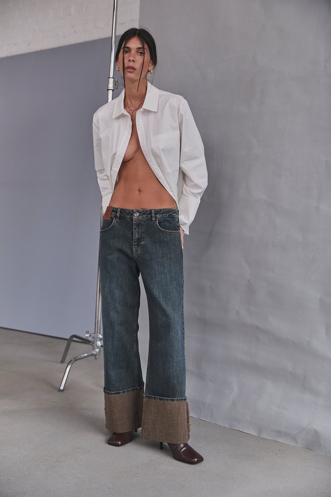 Jeans à larges revers Femme Minerve mitsuo | Freeman T. Porter