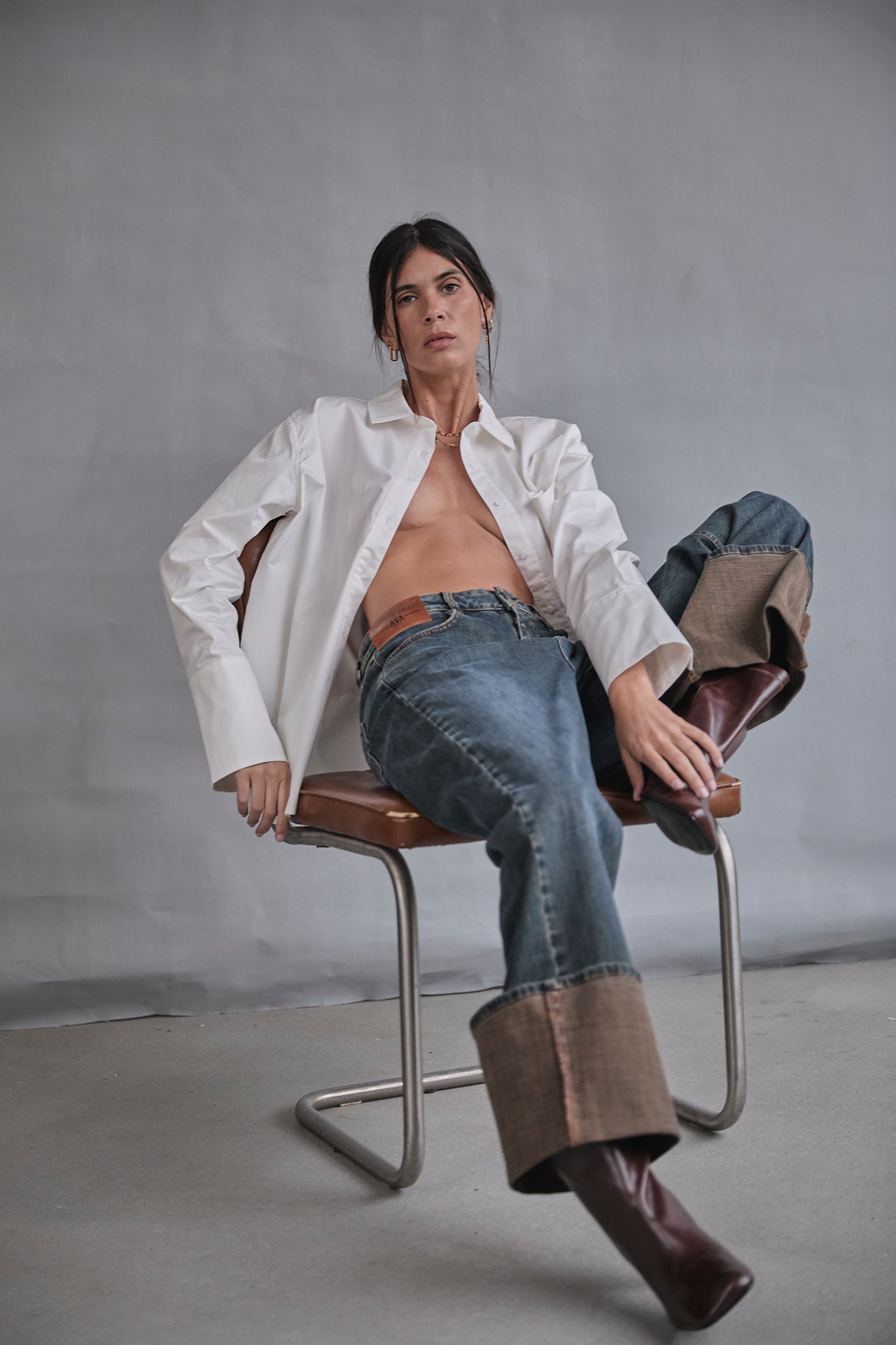 Jeans à larges revers Femme Minerve mitsuo | Freeman T. Porter