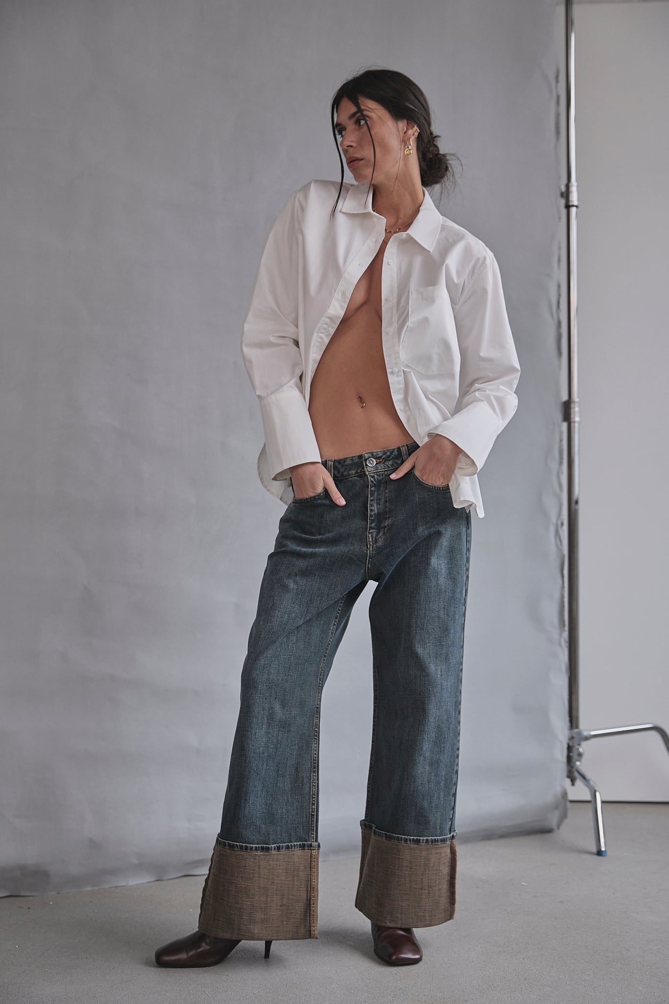Jeans à larges revers Femme Minerve mitsuo | Freeman T. Porter