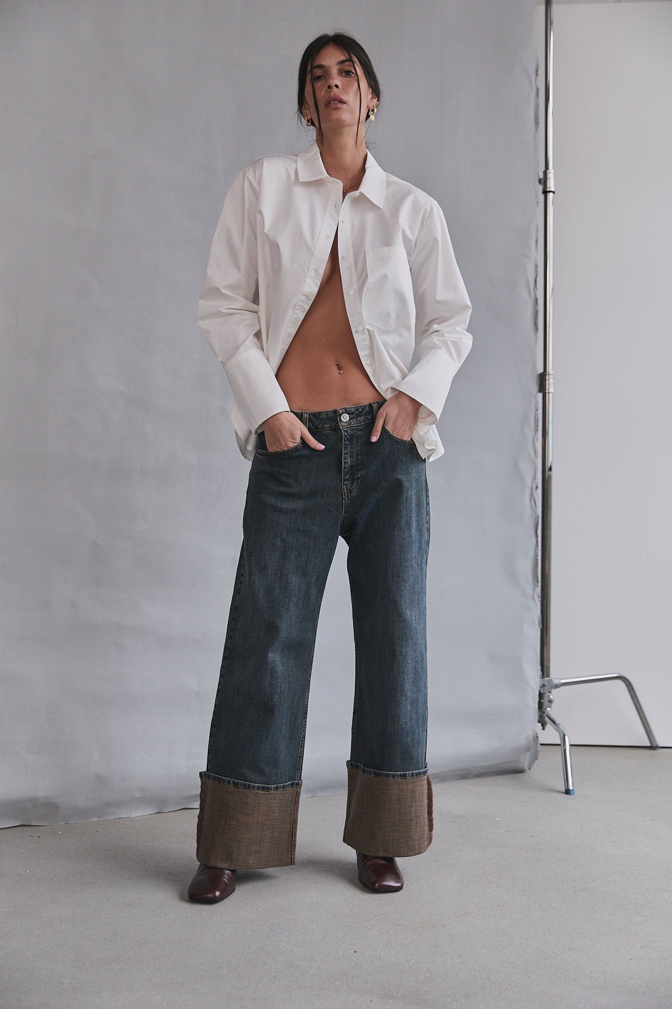 Jeans à larges revers Femme Minerve mitsuo | Freeman T. Porter
