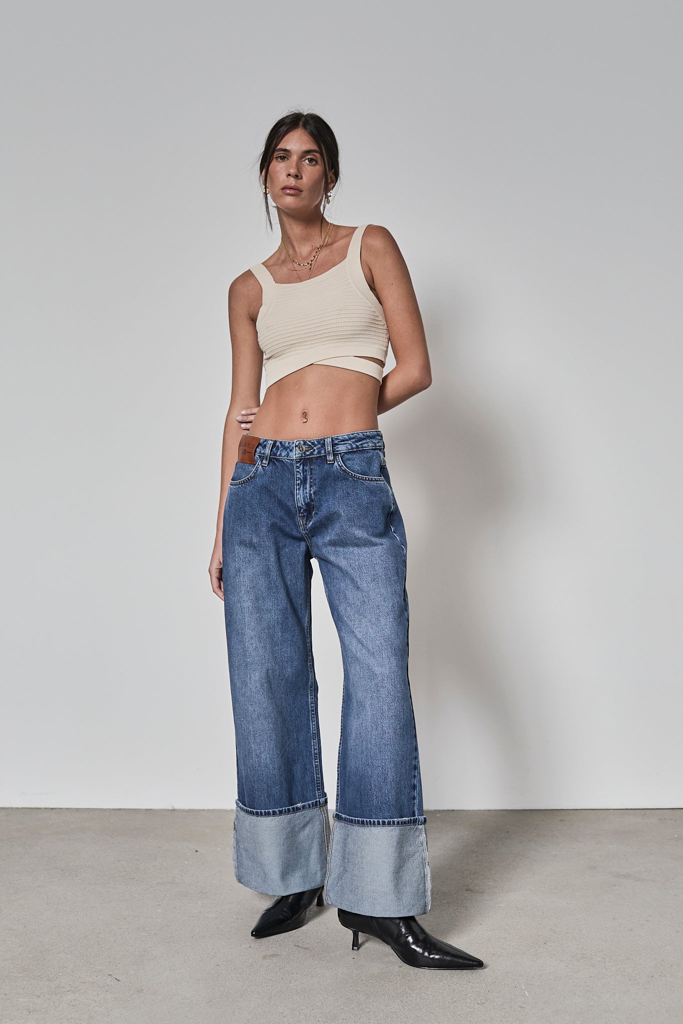 Jeans à larges revers Femme Minerve magyar | Freeman T. Porter