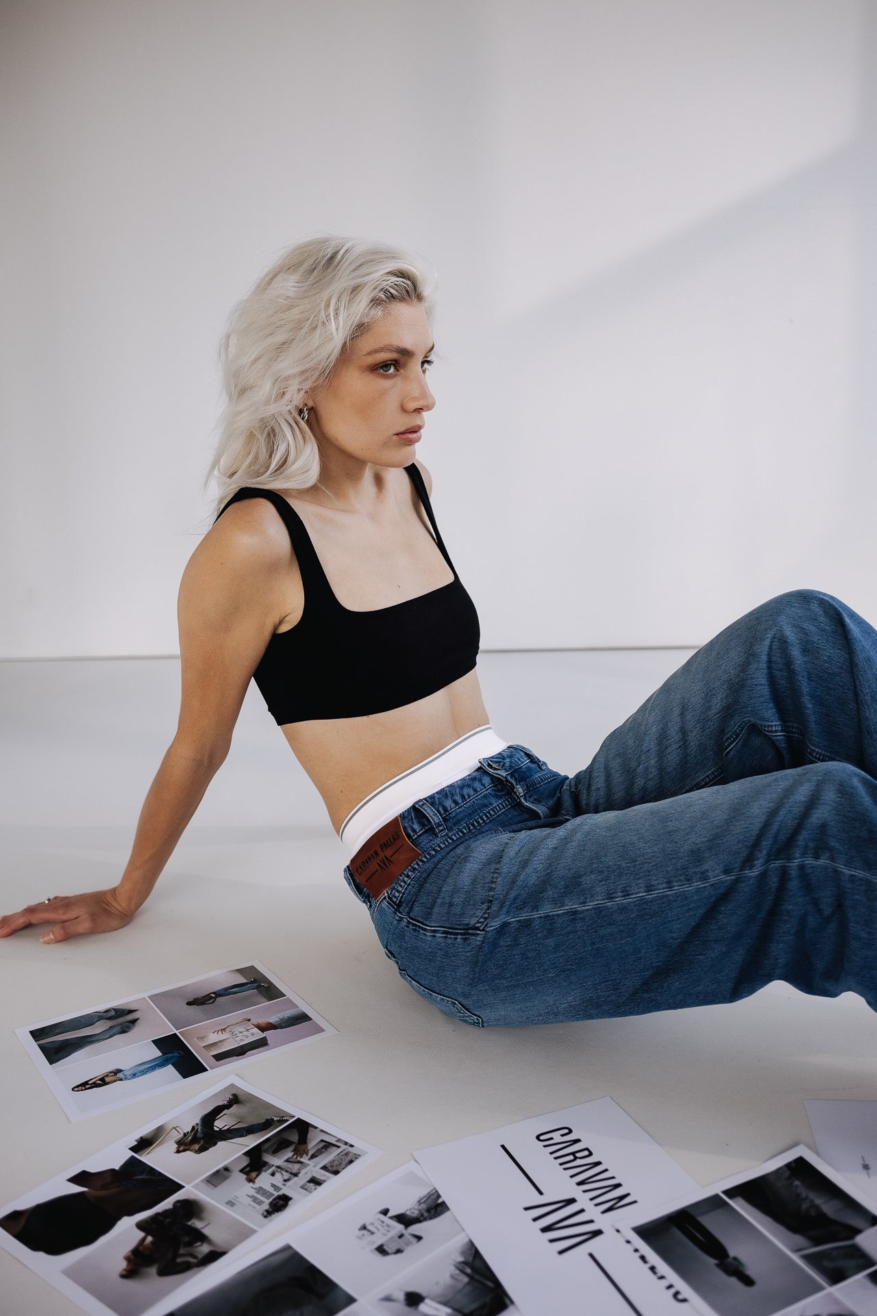 Jeans droit flare Femme Sybille medium blue | Freeman T. Porter