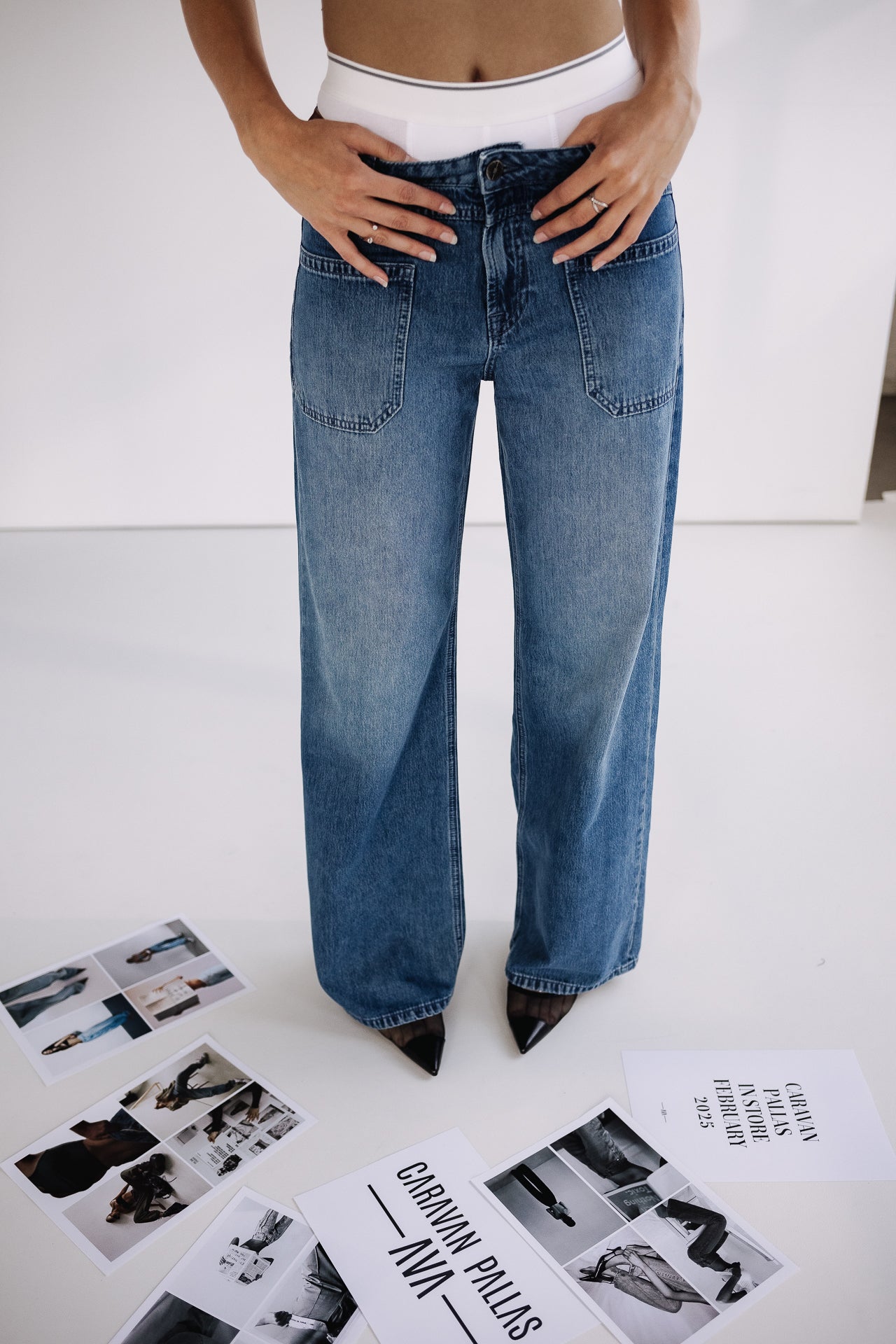Jeans droit flare Femme Sybille medium blue | Freeman T. Porter
