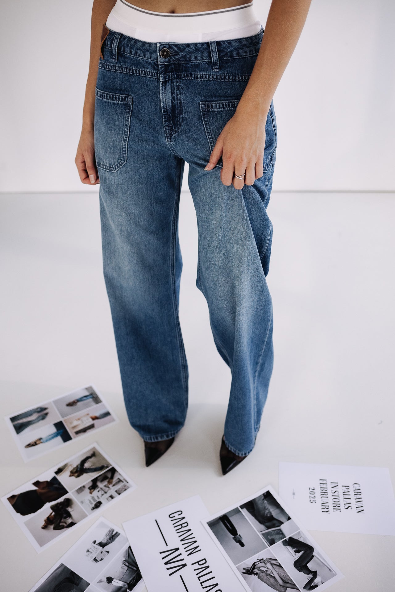 Jeans droit flare Femme Sybille medium blue | Freeman T. Porter