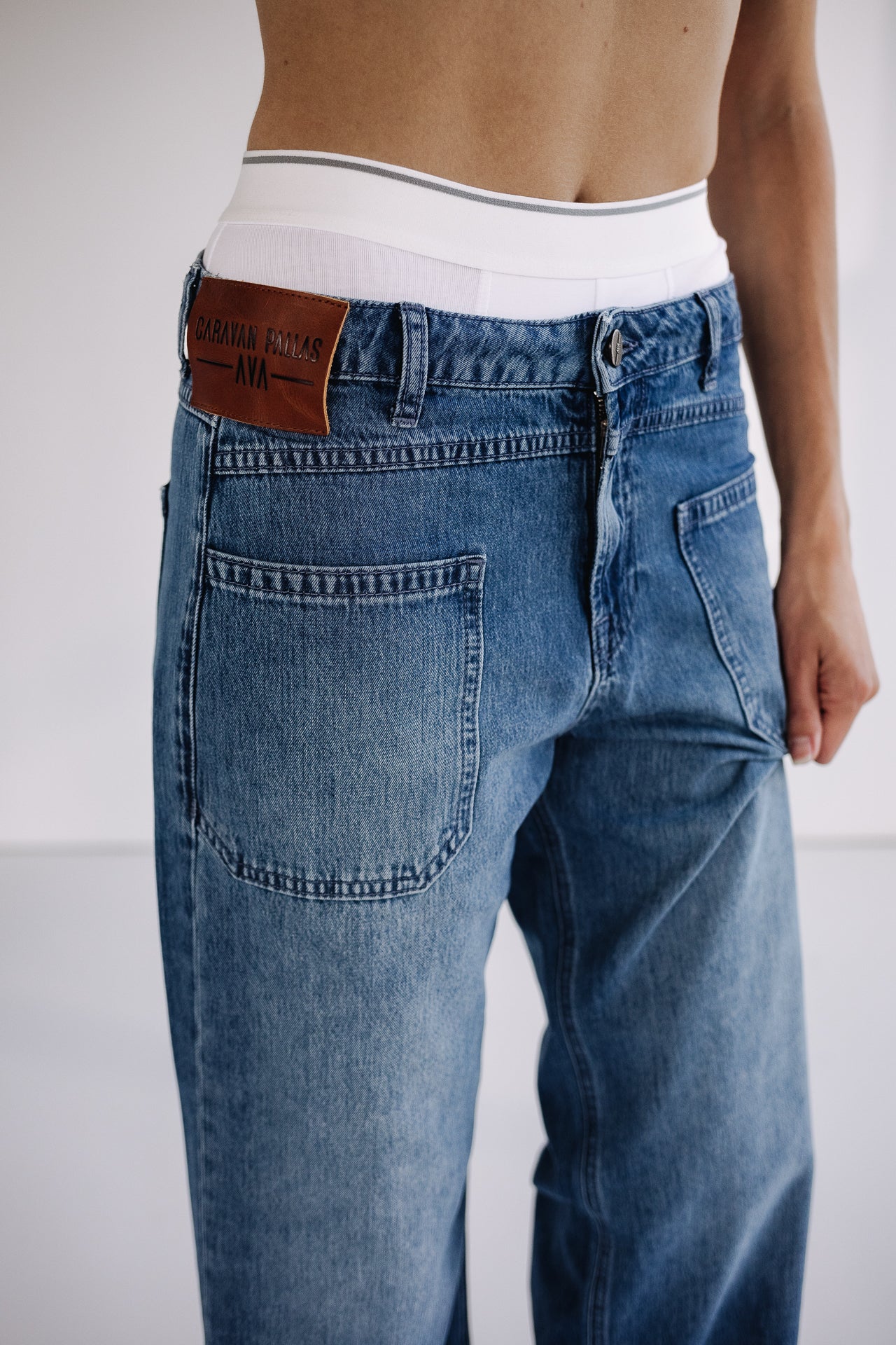 Jeans droit flare Femme Sybille medium blue | Freeman T. Porter