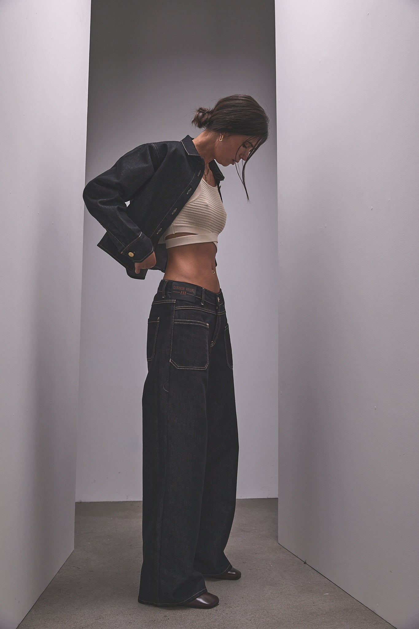 Jeans brut flare Femme Sybille black | Freeman T. Porter