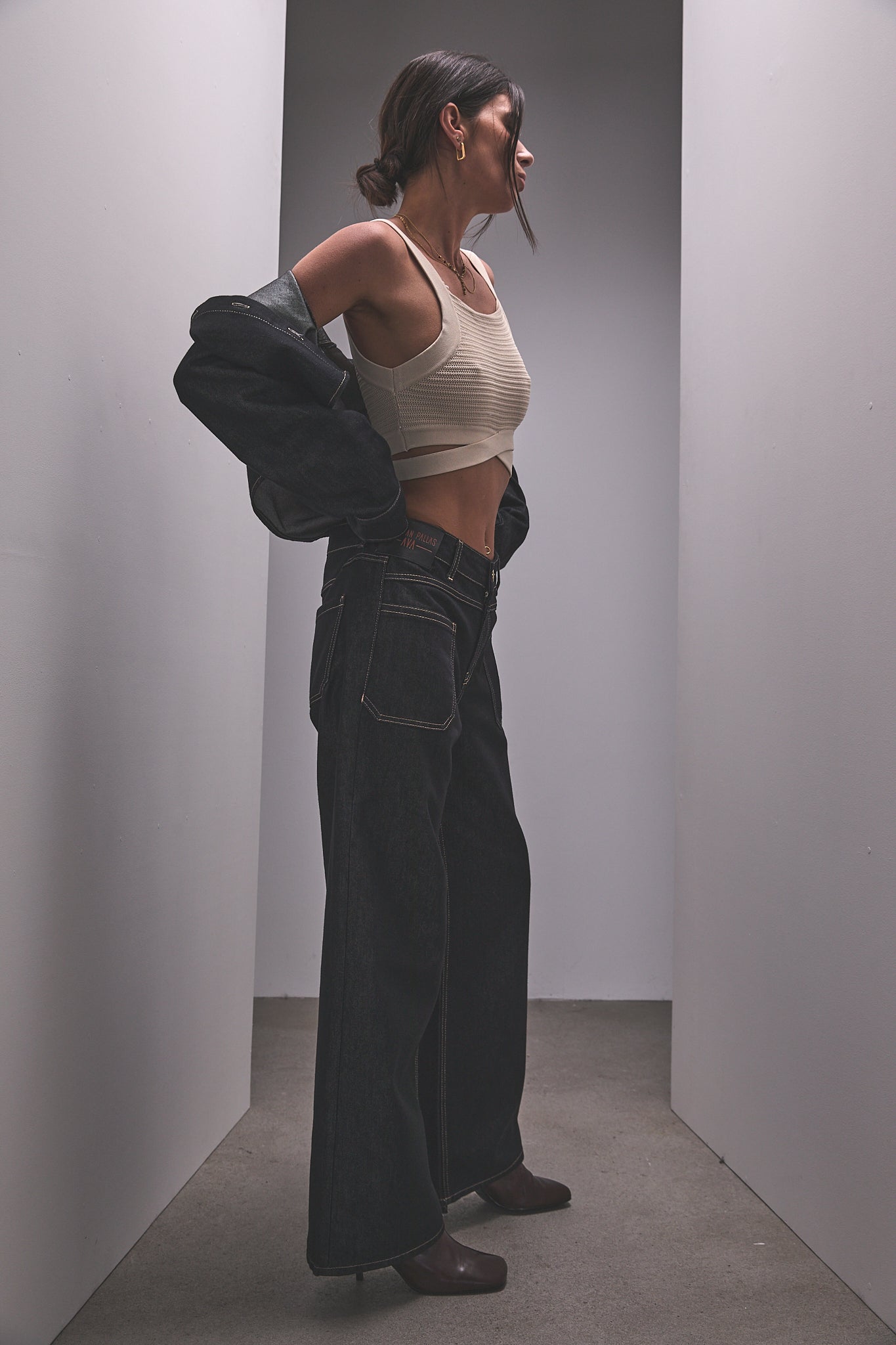 Jeans brut flare Femme Sybille black | Freeman T. Porter