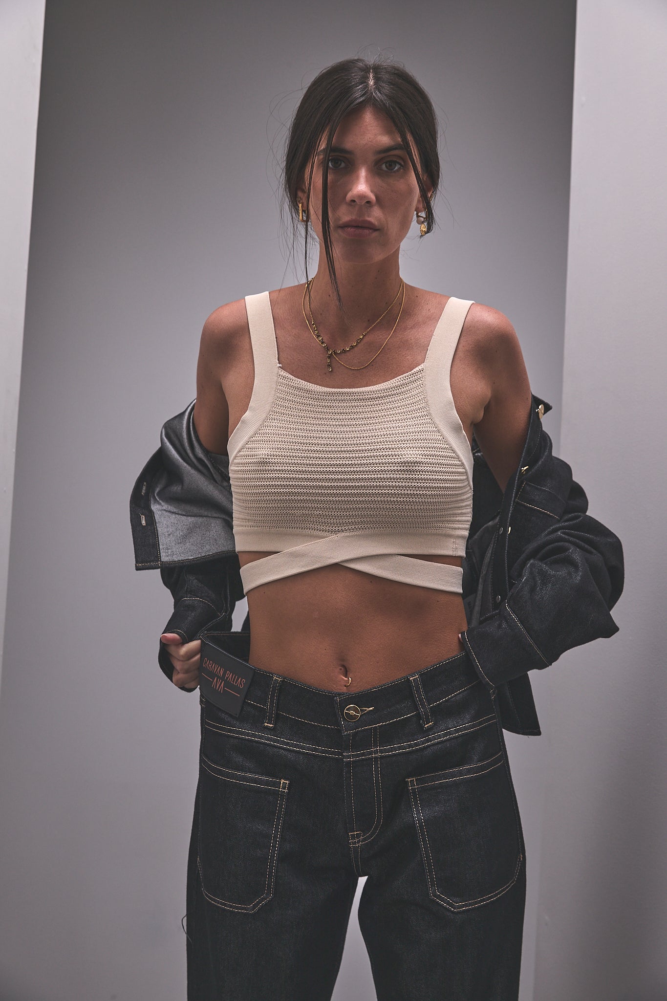 Jeans brut flare Femme Sybille black | Freeman T. Porter