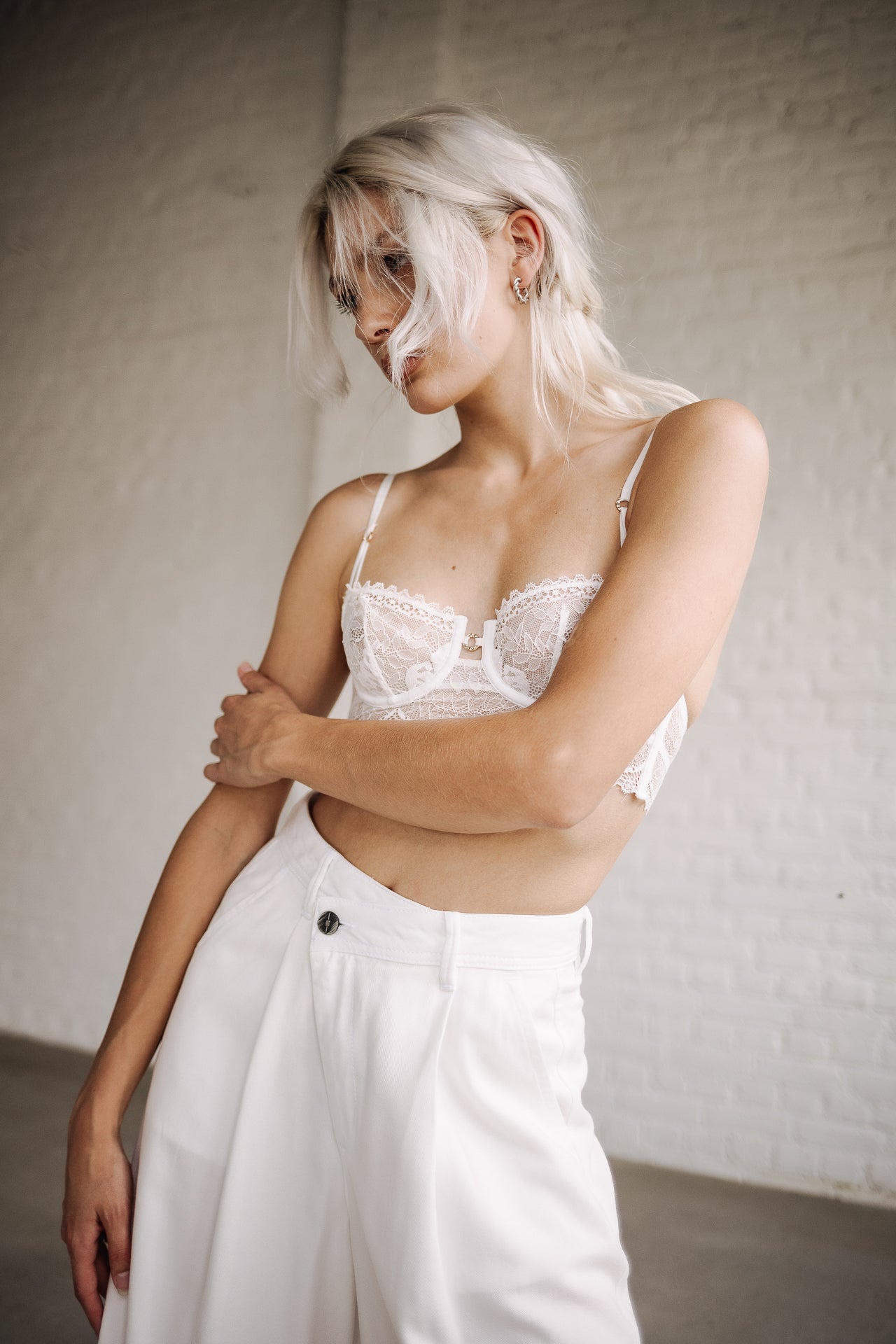 Pantalon large Femme Flore white | Freeman T. Porter