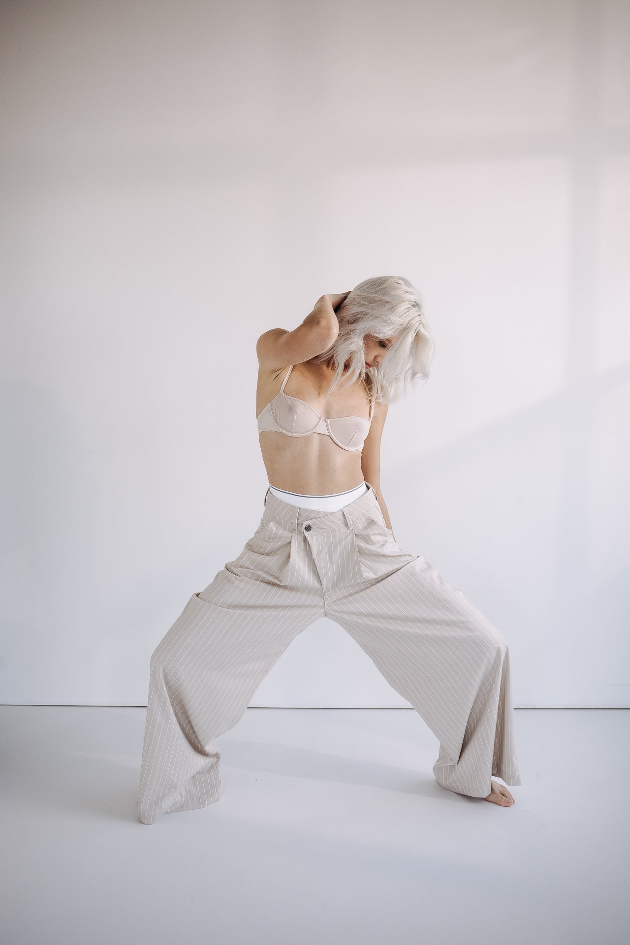 Pantalon large Femme Flore beige | Freeman T. Porter