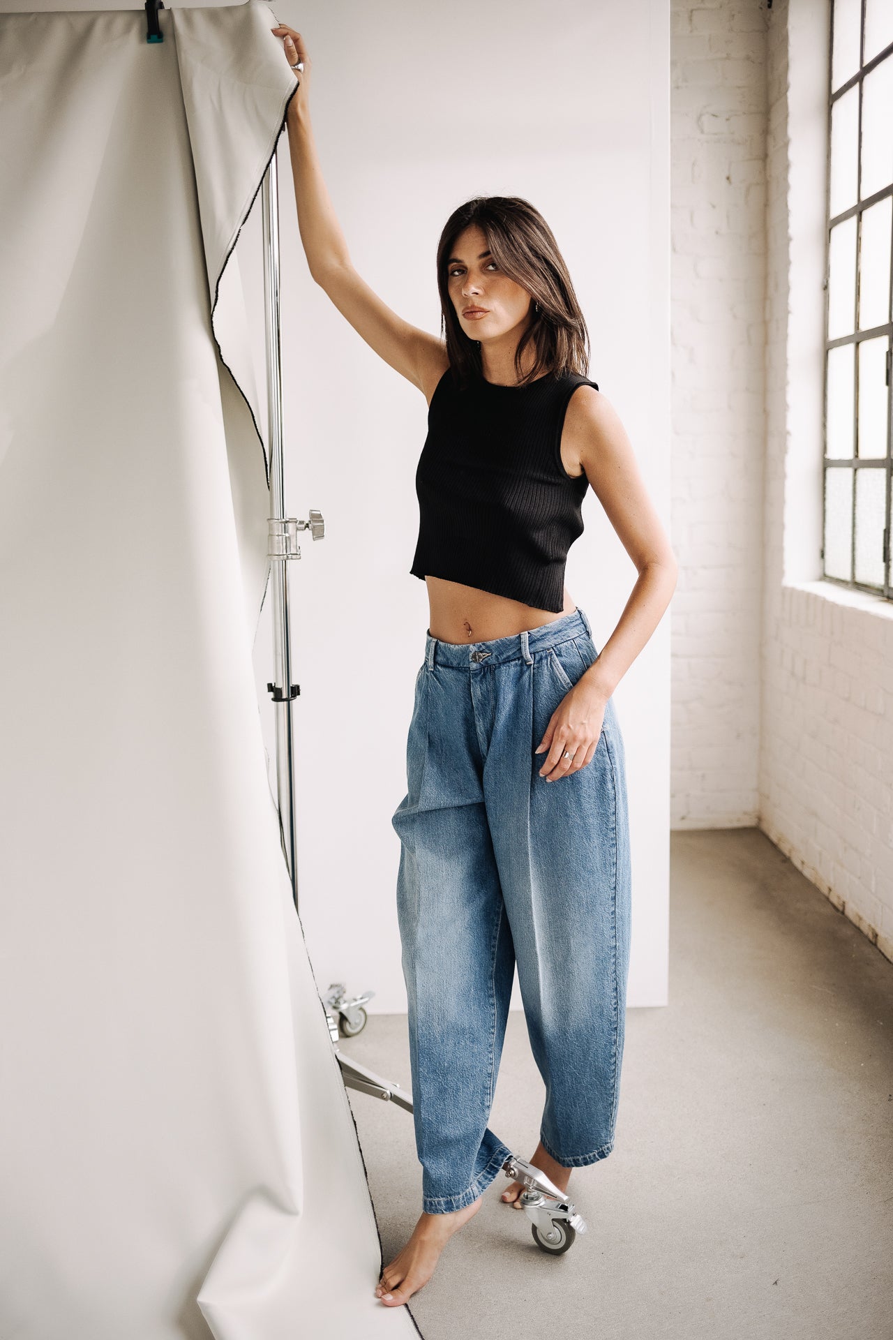 Jeans à pinces balloon Femme Asteria medium blue | Freeman T. Porter