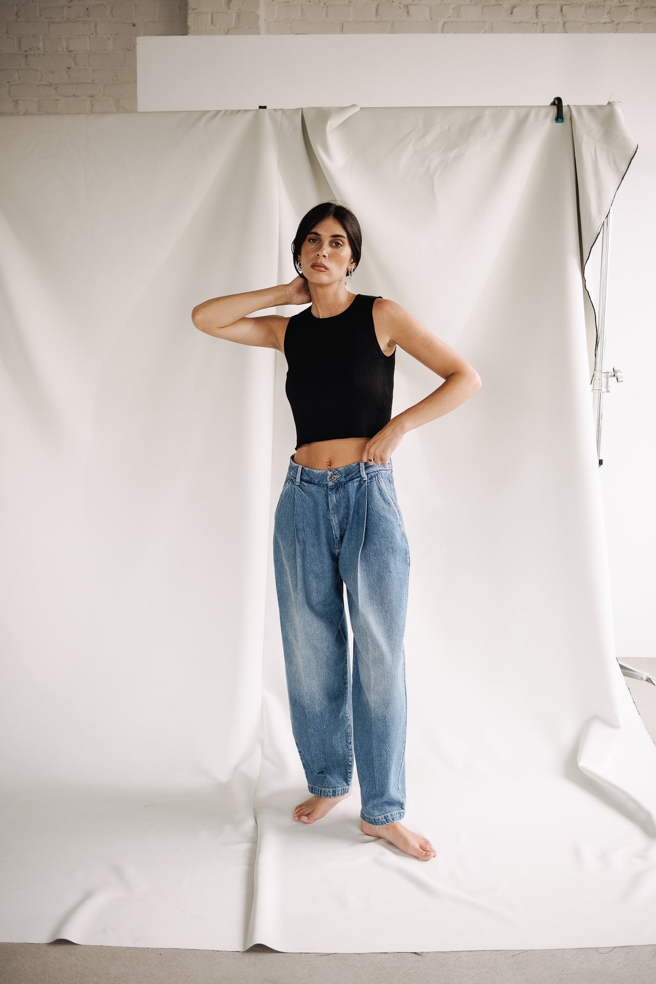 Jeans à pinces balloon Femme Asteria medium blue | Freeman T. Porter