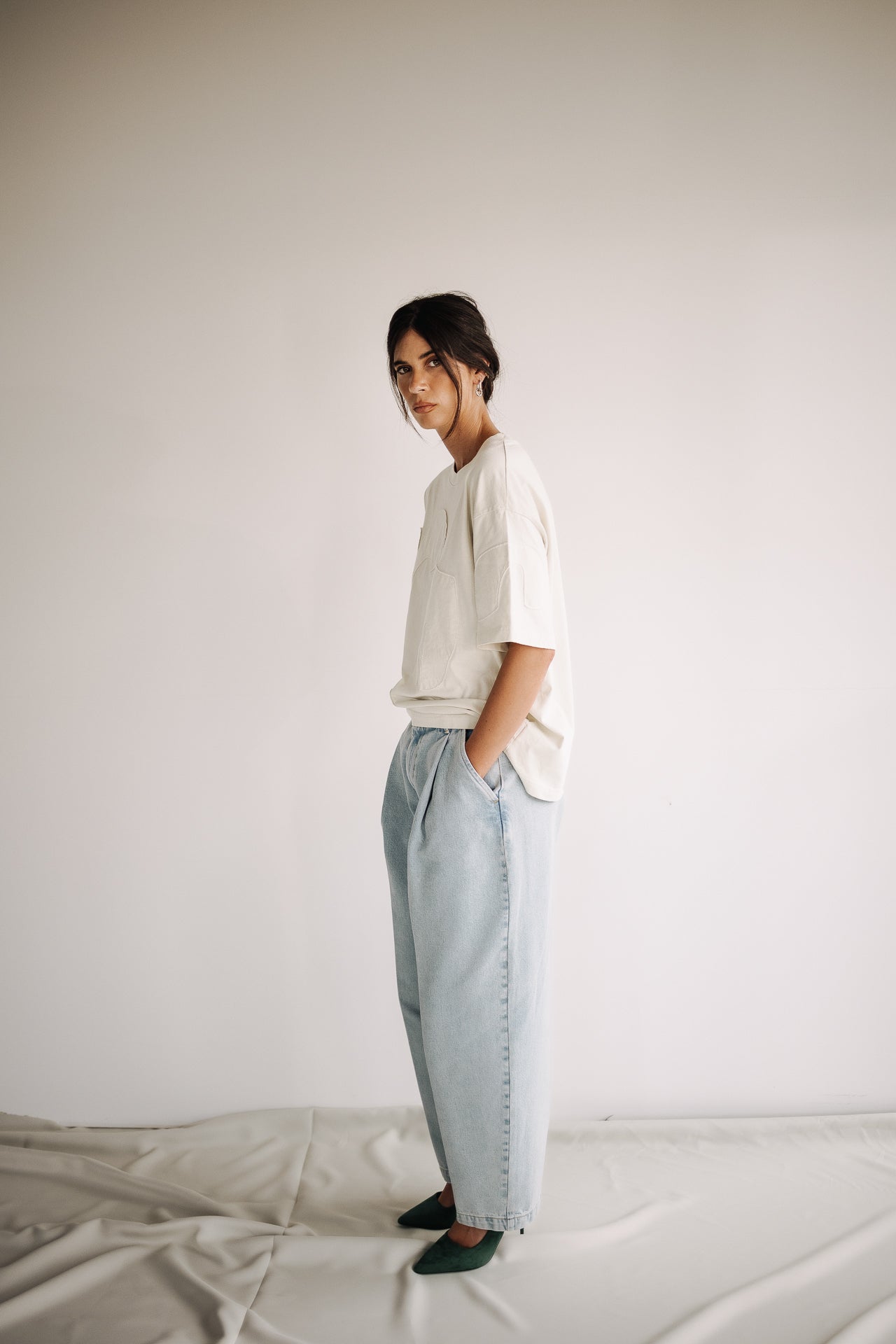 Jeans à pinces balloon Femme Asteria light blue | Freeman T. Porter