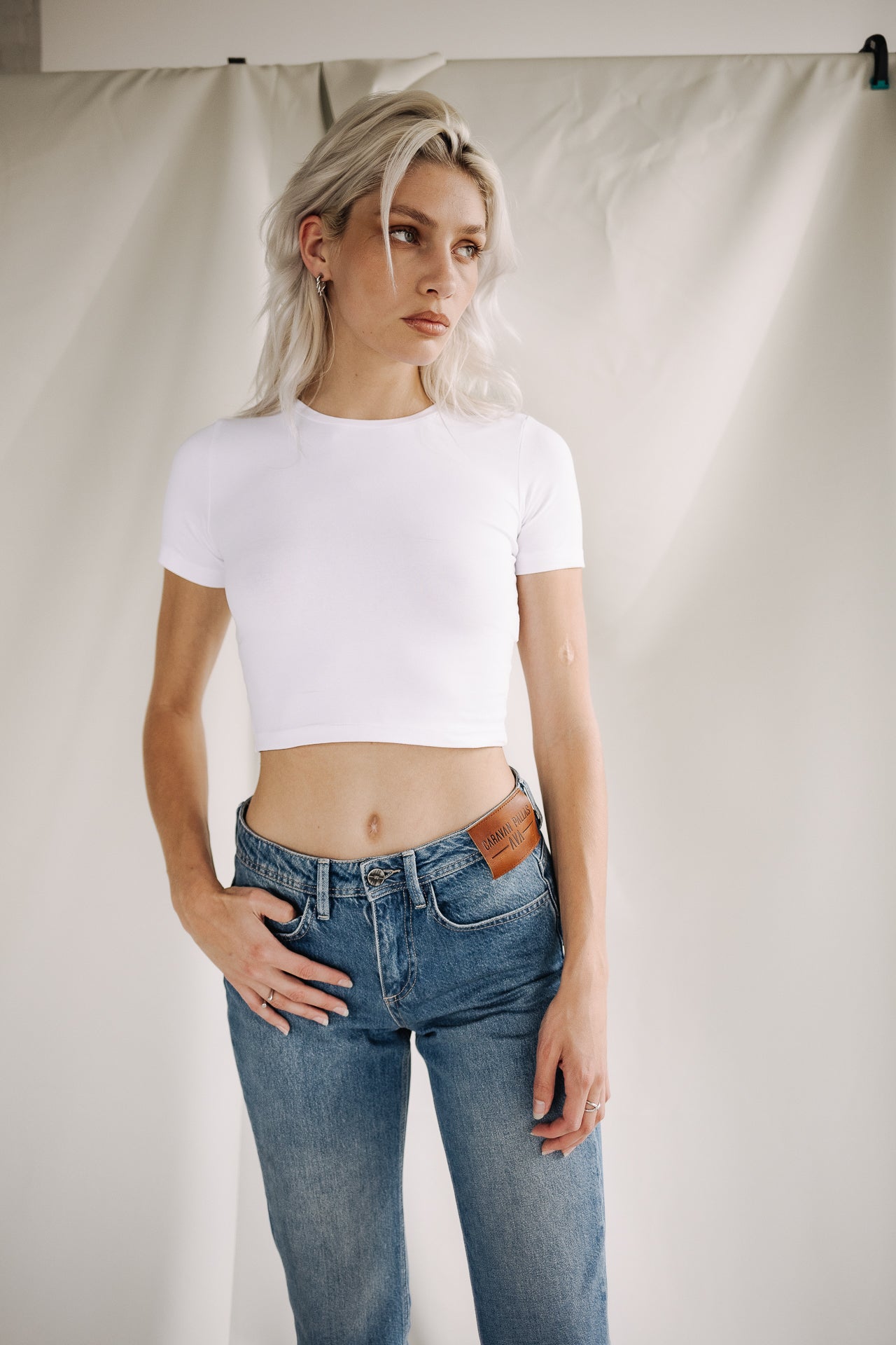 Jeans cropped boyfriend Femme Hera medium blue | Freeman T. Porter