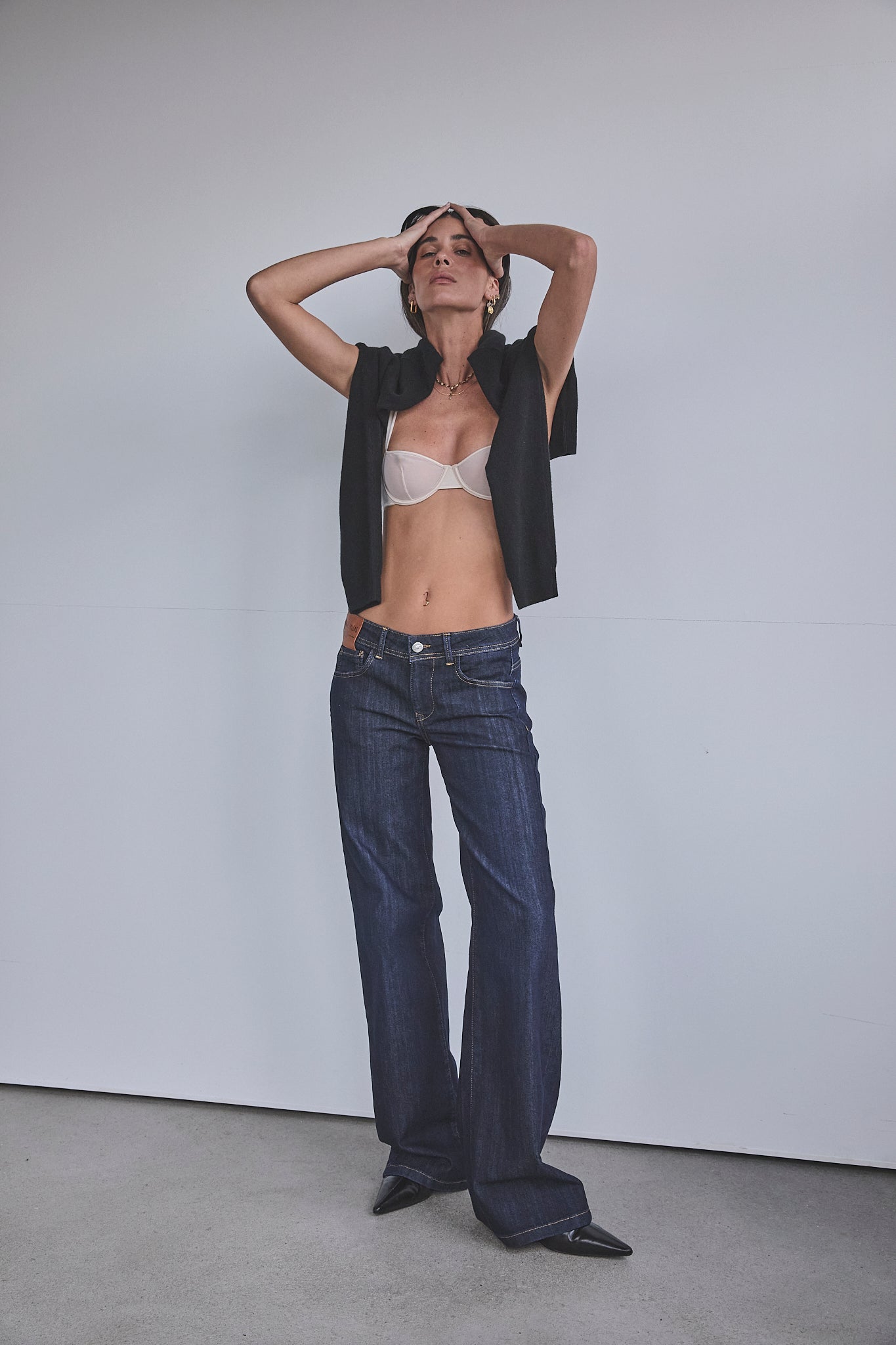 Jeans large brut Femme Aura dark night | Freeman T. Porter