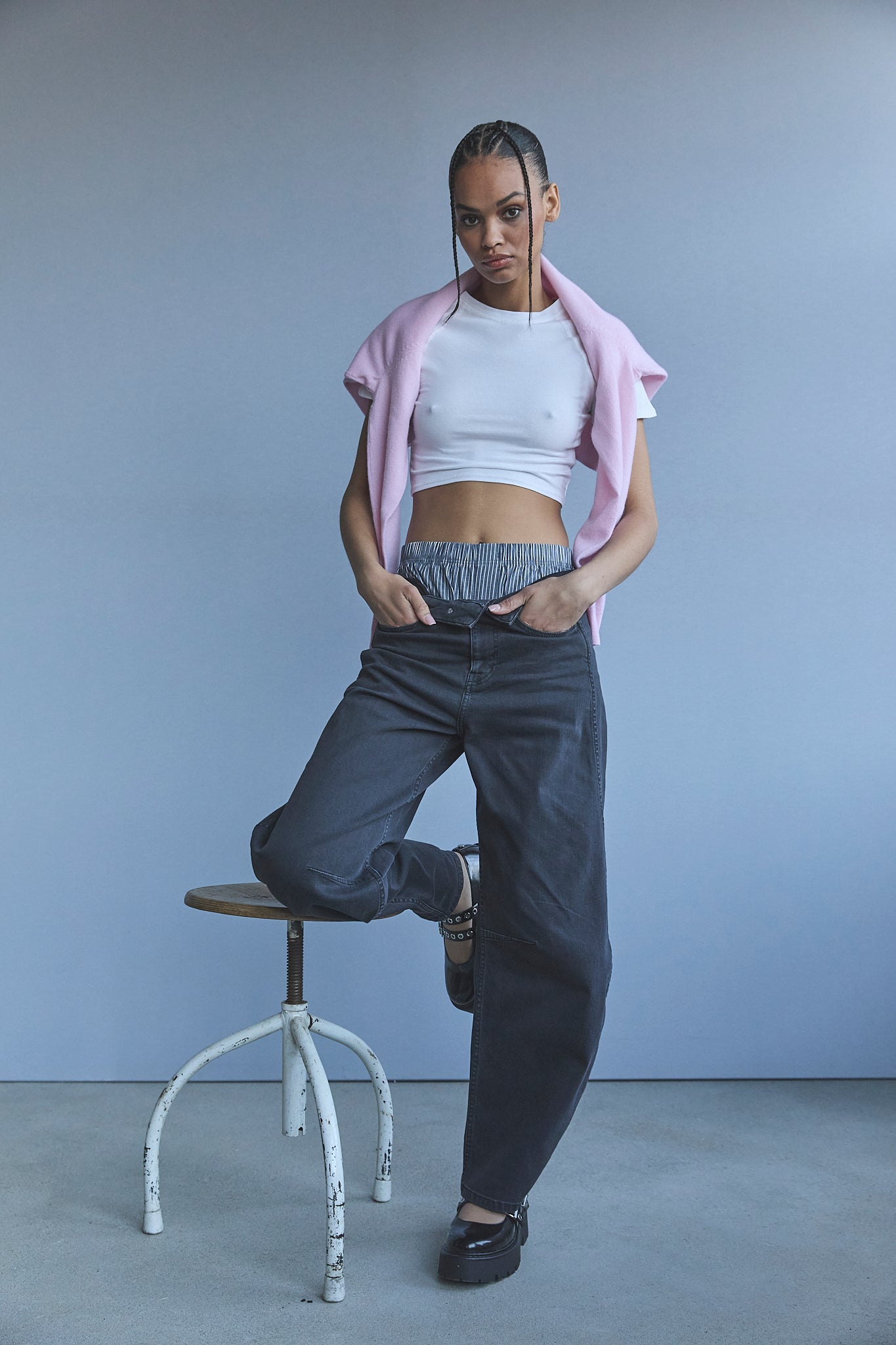 Jeans barrel noir Femme Athena boléo | Freeman T. Porter