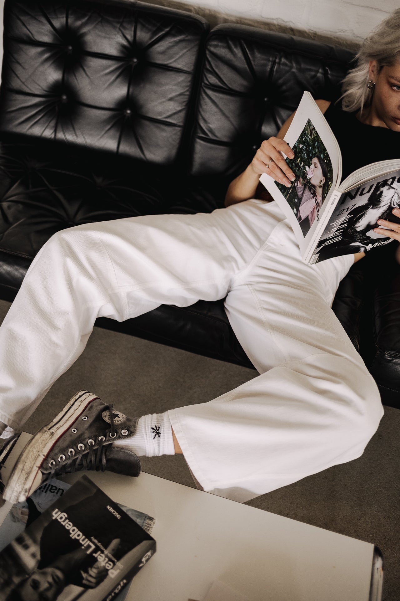 Jeans barrel Femme Athena white | Freeman T. Porter