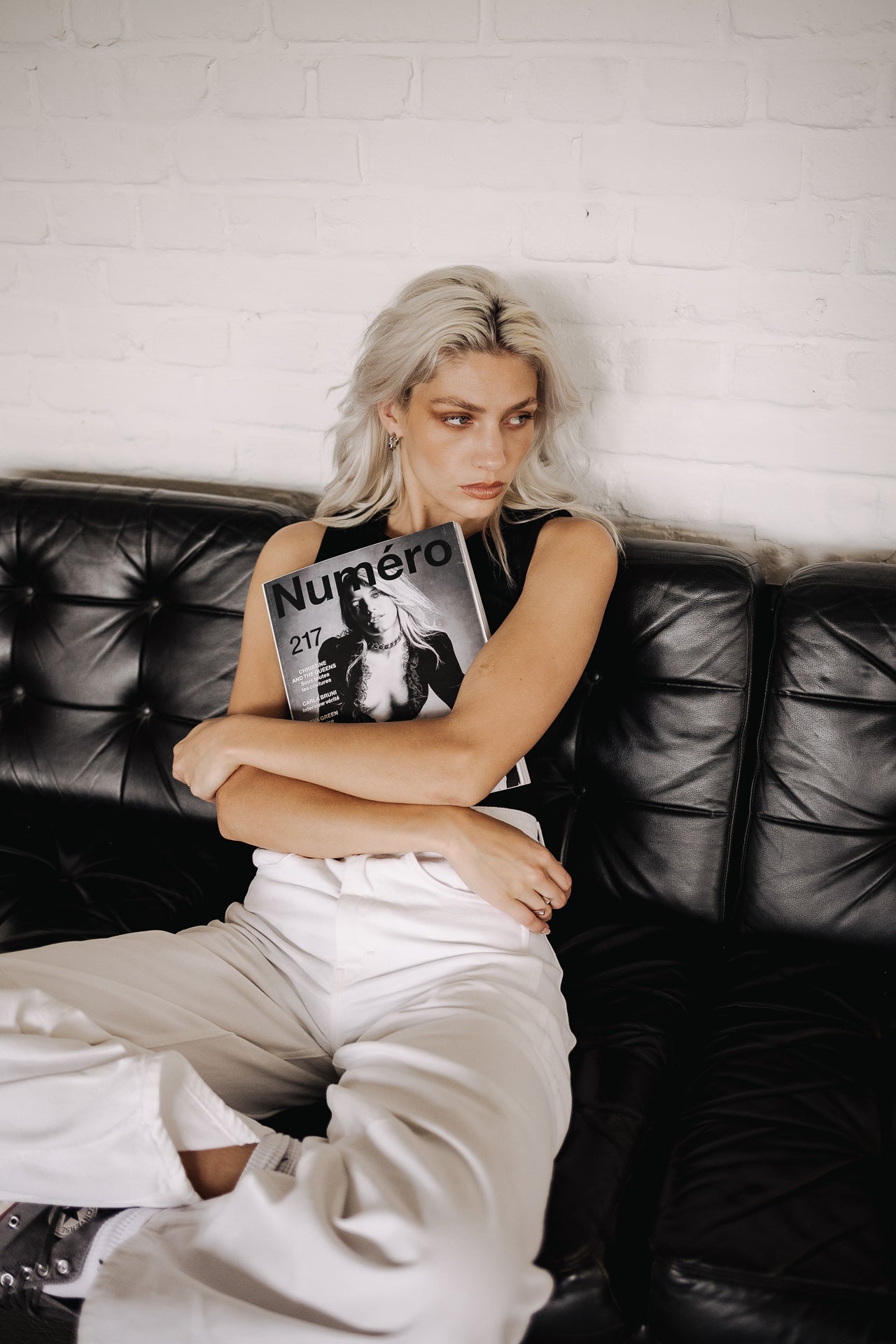 Jeans barrel Femme Athena white | Freeman T. Porter