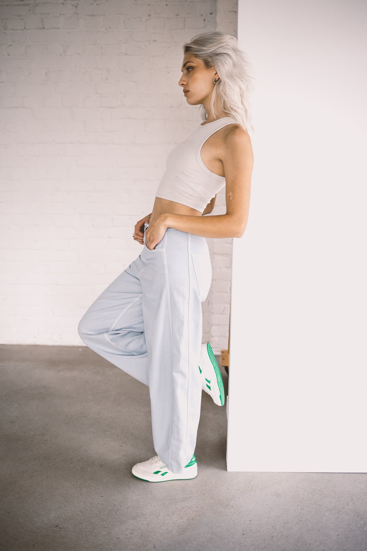 Pantalon barrel Femme Athena sky blue | Freeman T. Porter