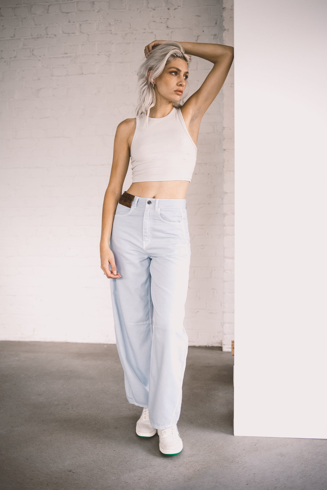 Pantalon barrel Femme Athena sky blue | Freeman T. Porter