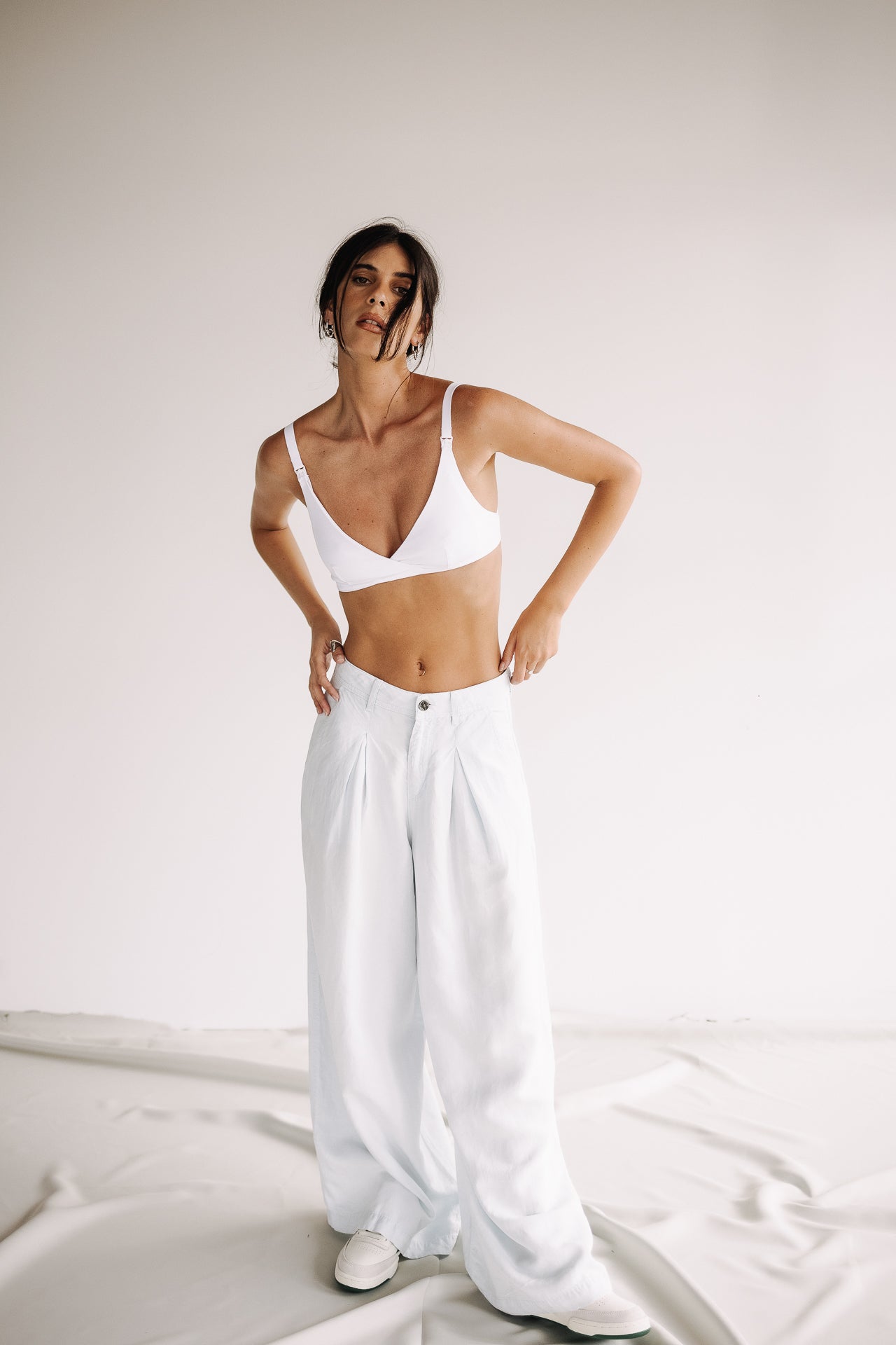 Pantalon palazzo Femme Flore sky blue | Freeman T. Porter