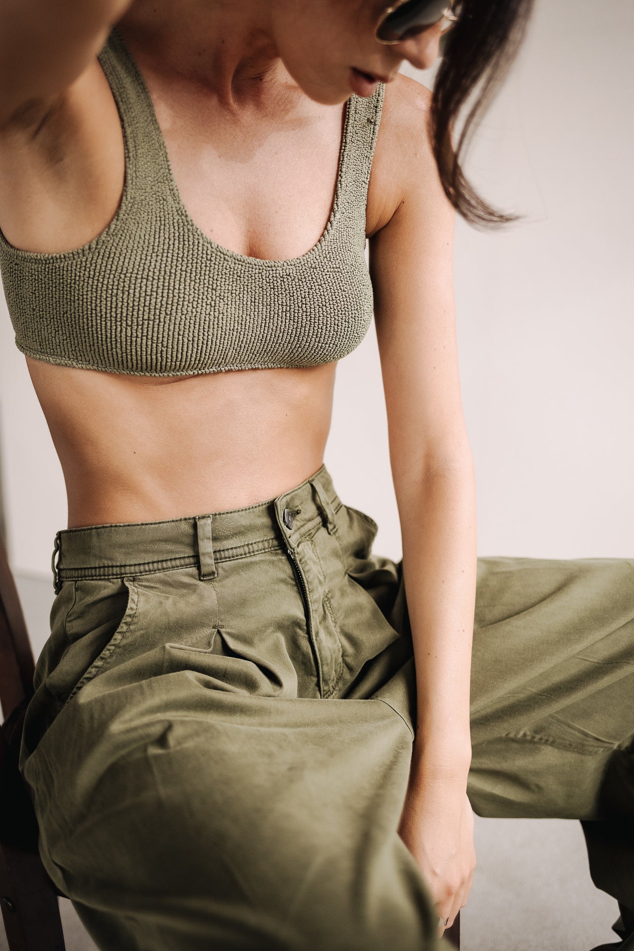 Palazzo pants Women Flora khaki | Freeman T. Porter