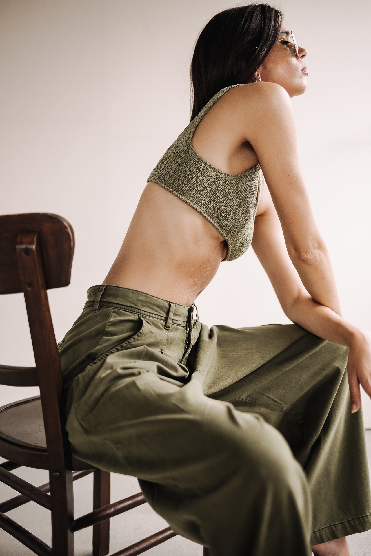 Palazzo pants Women Flora khaki | Freeman T. Porter