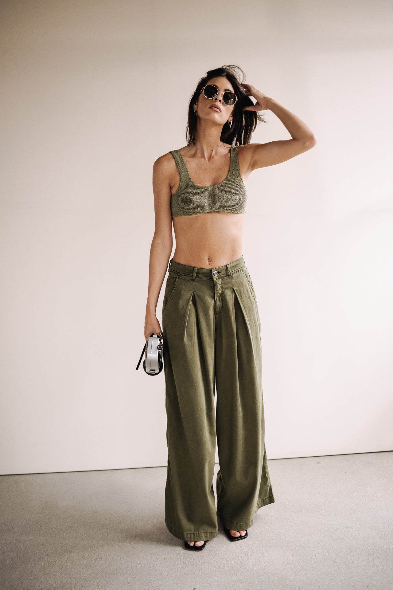 Palazzo pants Women Flora khaki | Freeman T. Porter