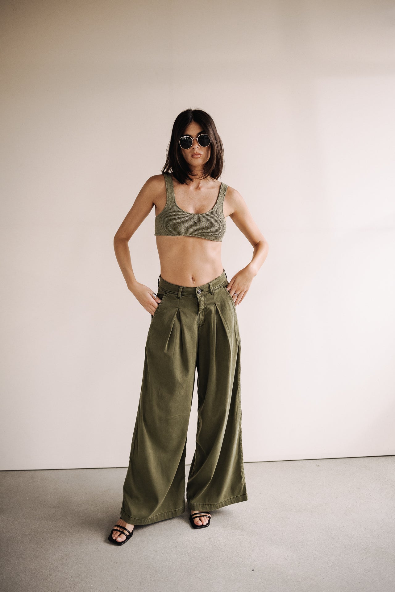Palazzo pants Women Flora khaki | Freeman T. Porter