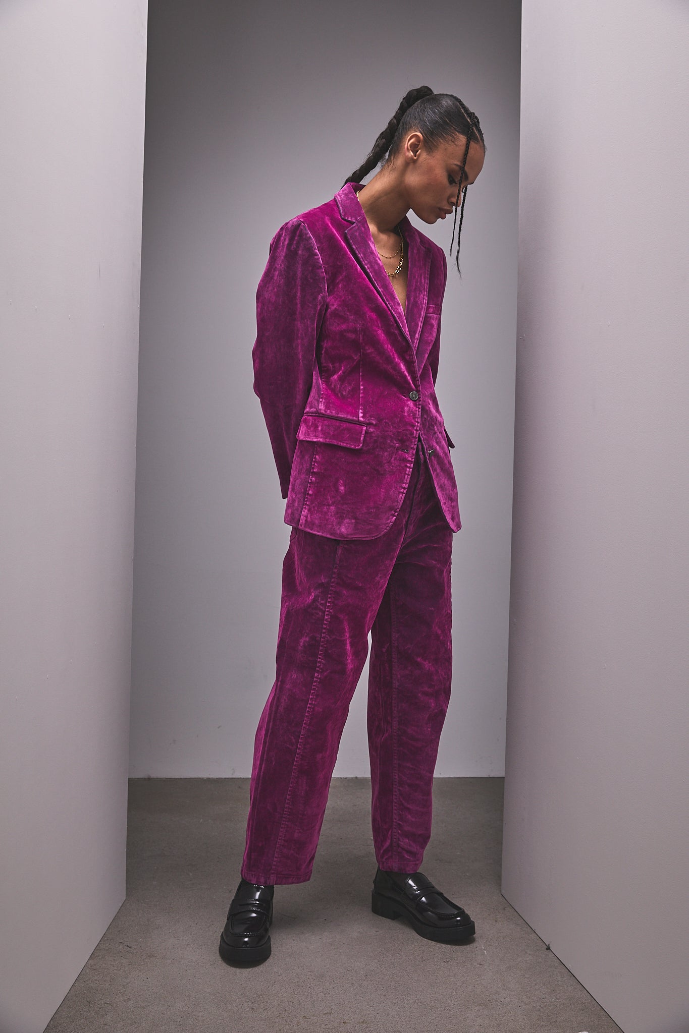 Pantalon cropped balloon Femme Salia fuchsia | Freeman T. Porter