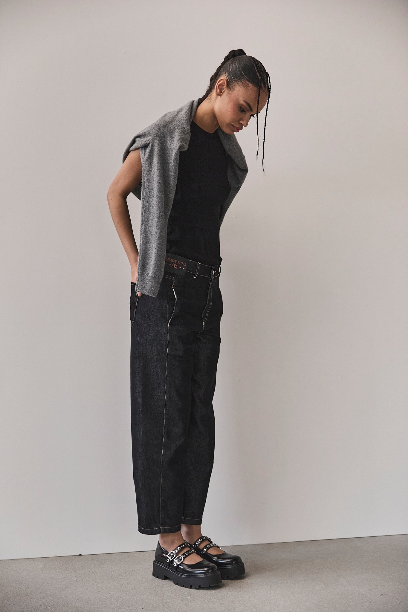 Jeans brut large Femme Salia black | Freeman T. Porter