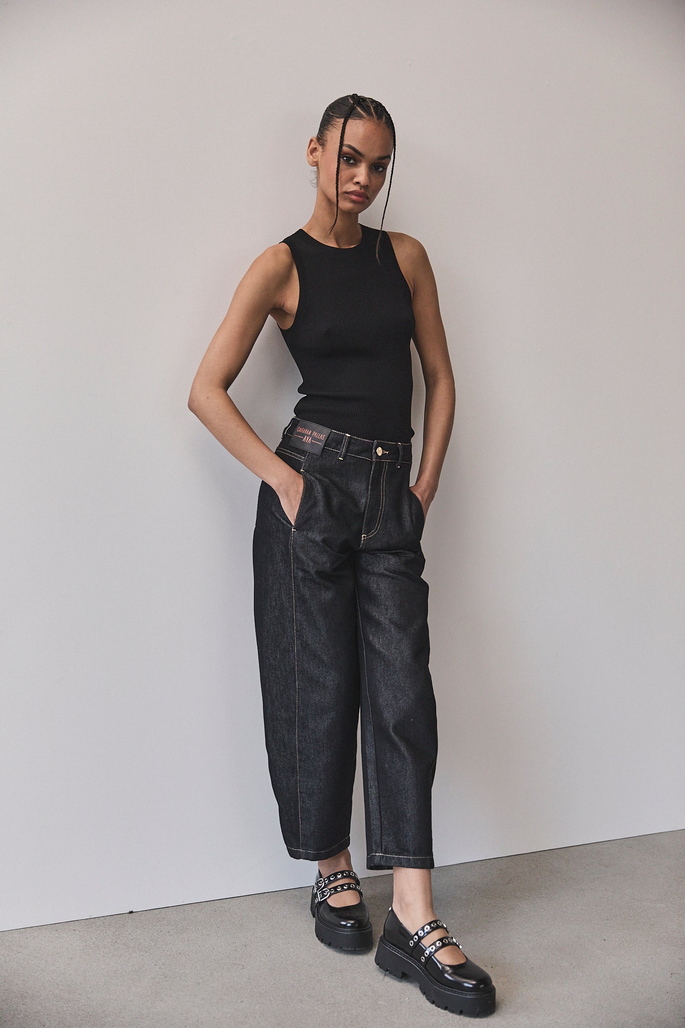 Jeans brut large Femme Salia black | Freeman T. Porter