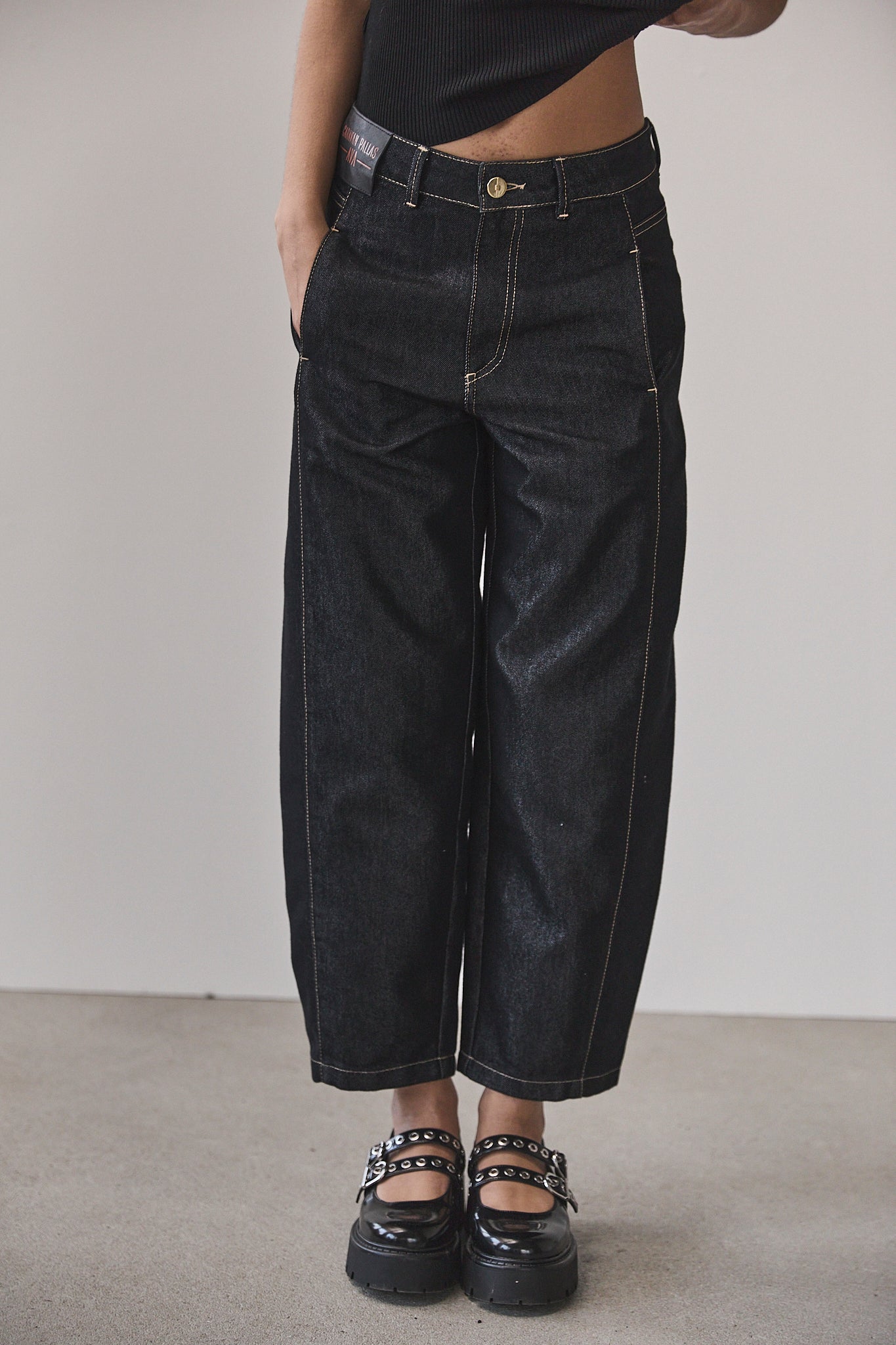 Jeans brut large Femme Salia black | Freeman T. Porter