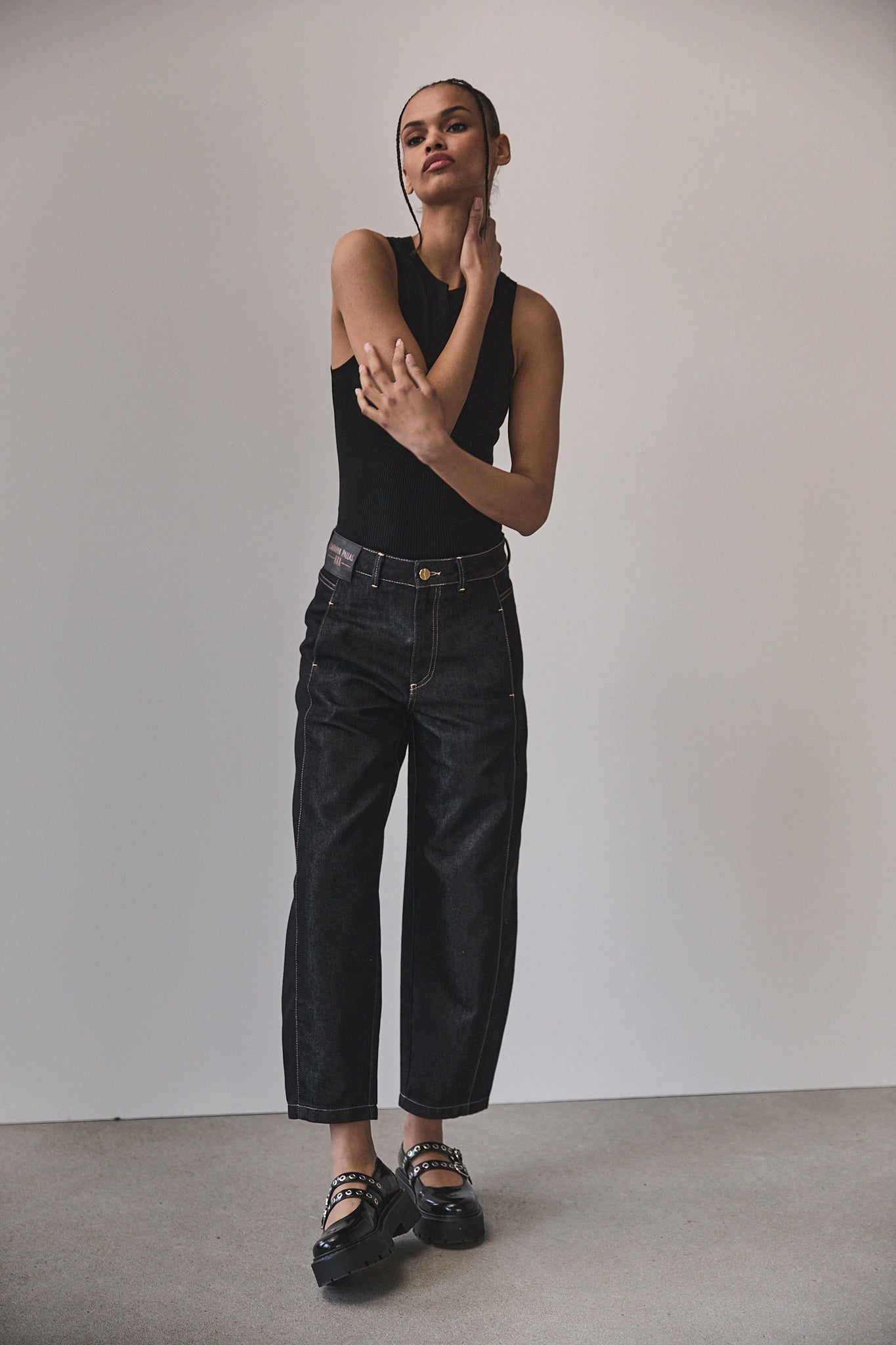 Jeans brut large Femme Salia black | Freeman T. Porter