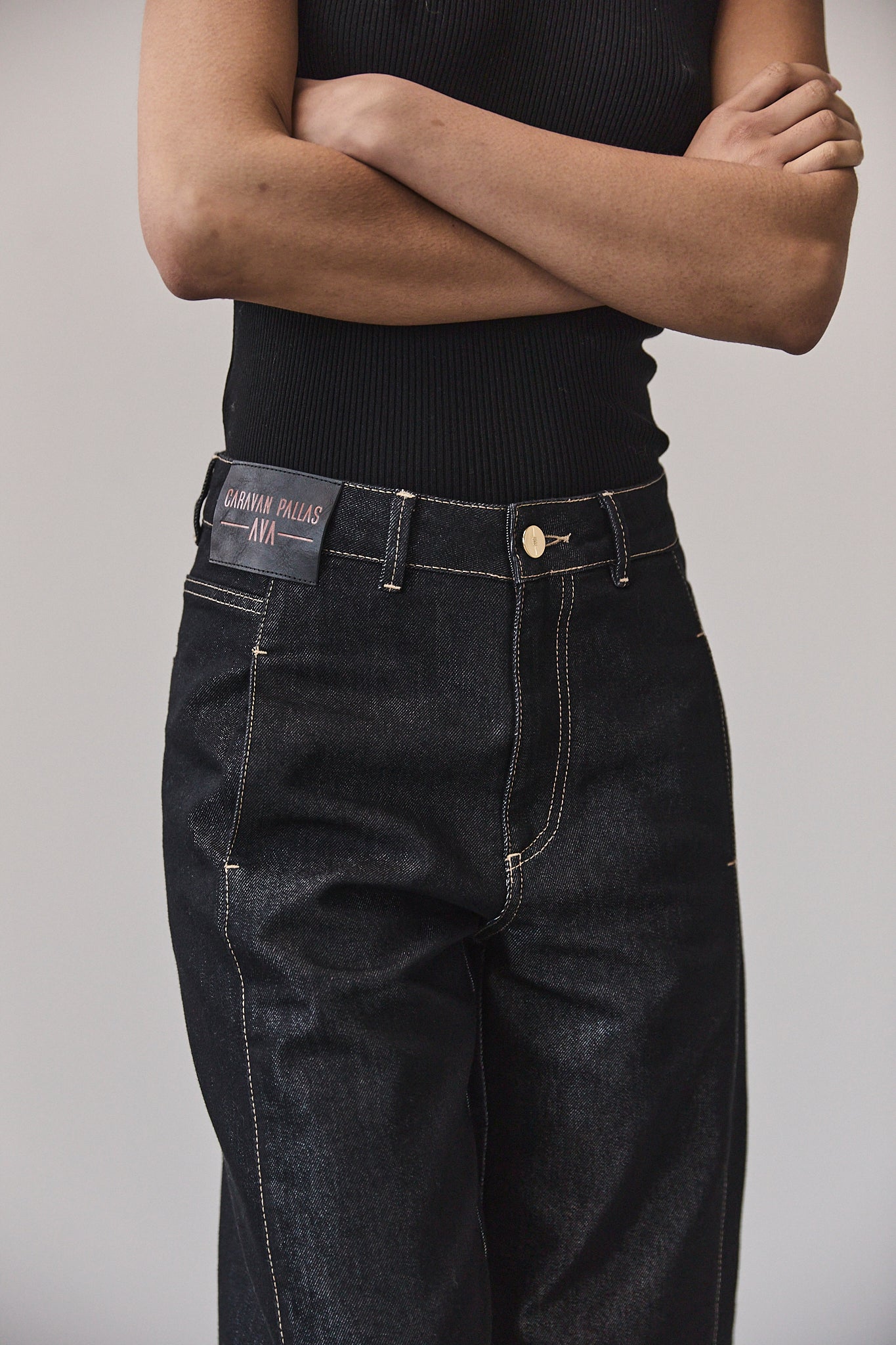 Jeans brut large Femme Salia black | Freeman T. Porter