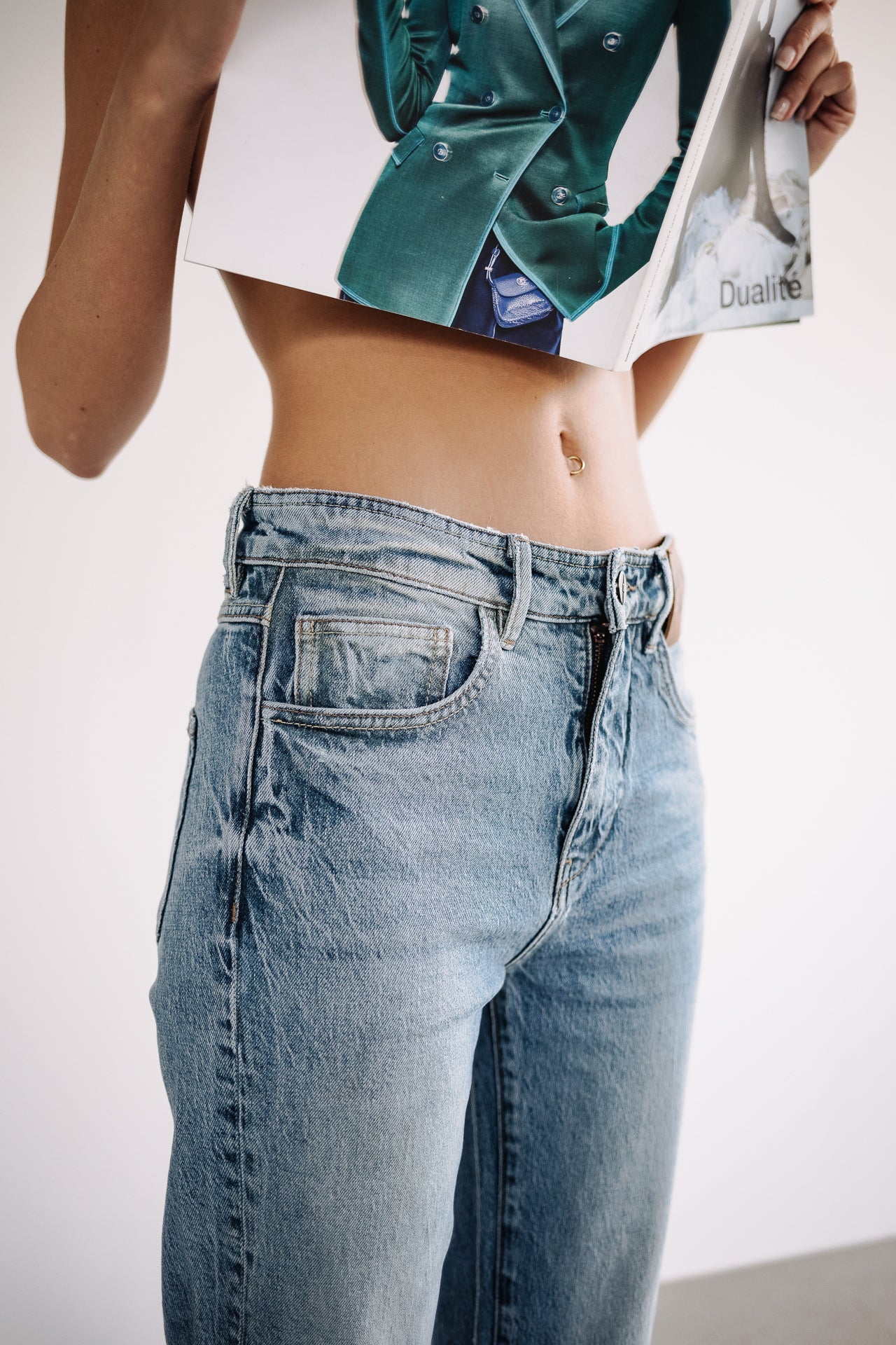 Jeans droit cropped Femme Rhea light boca | Freeman T. Porter