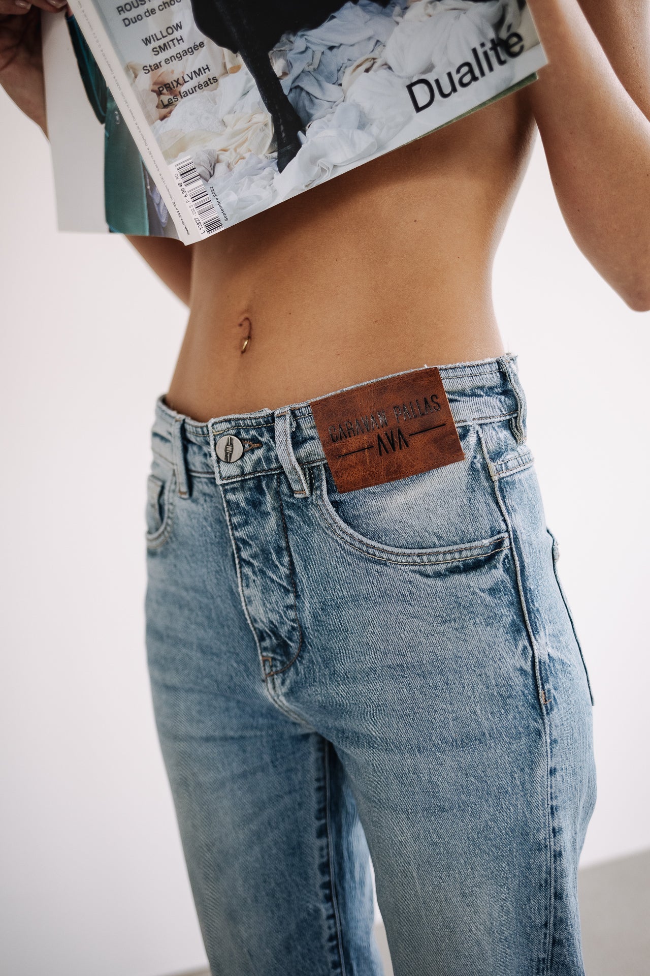 Jeans droit cropped Femme Rhea light boca | Freeman T. Porter