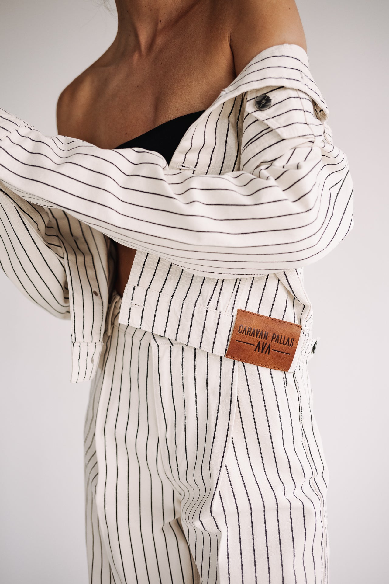 Striped short jacket Women Leto ecru | Freeman T. Porter