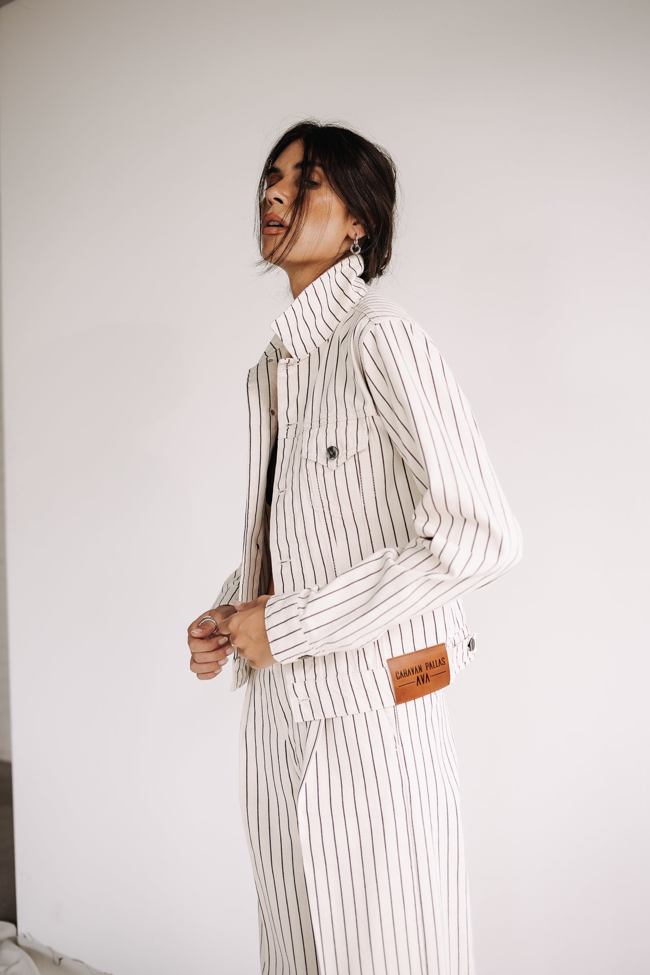 Veste courte rayée Femme Leto ecru | Freeman T. Porter
