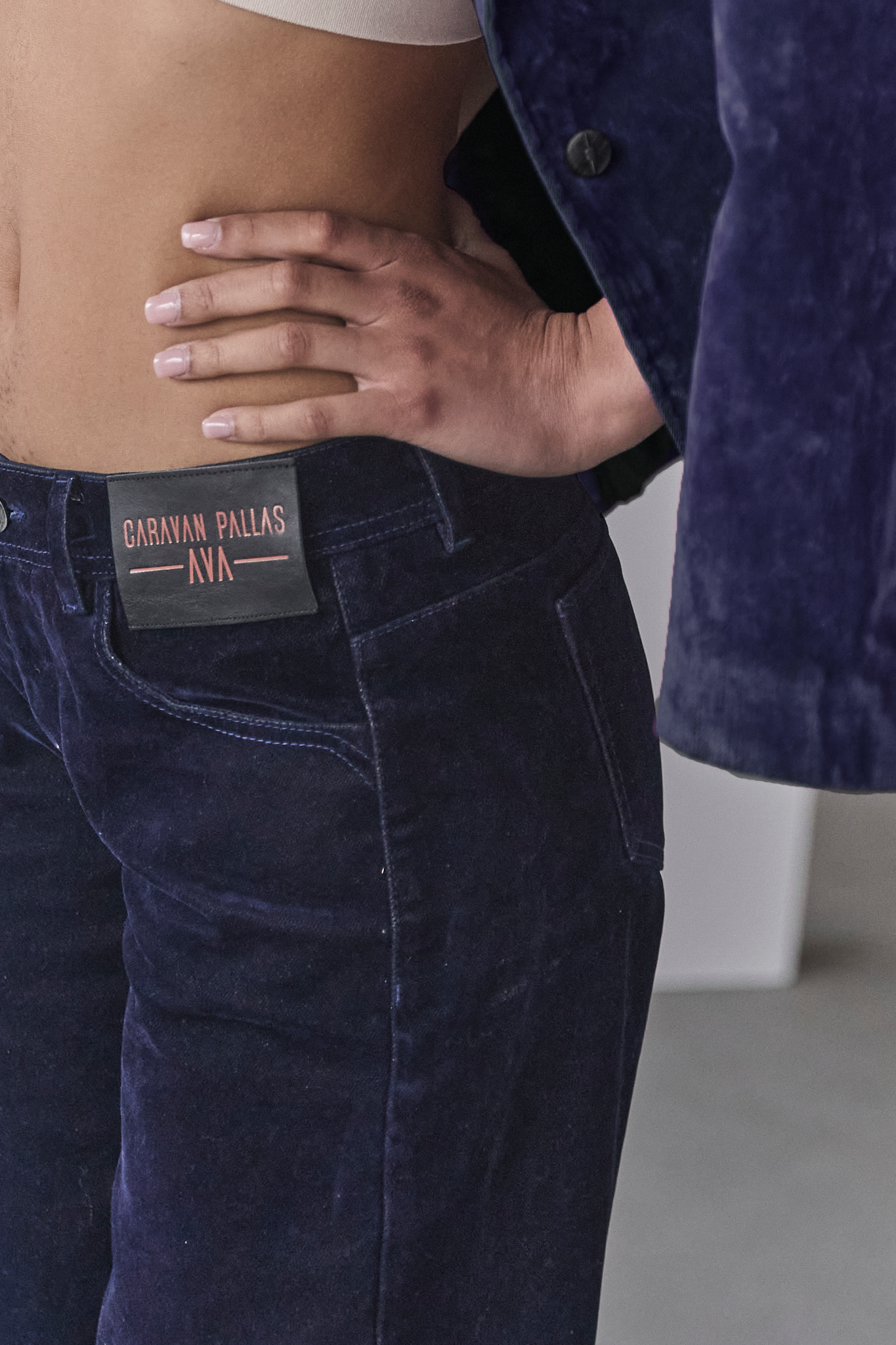 Blazer velours floqué Femme Gaia navy | Freeman T. Porter