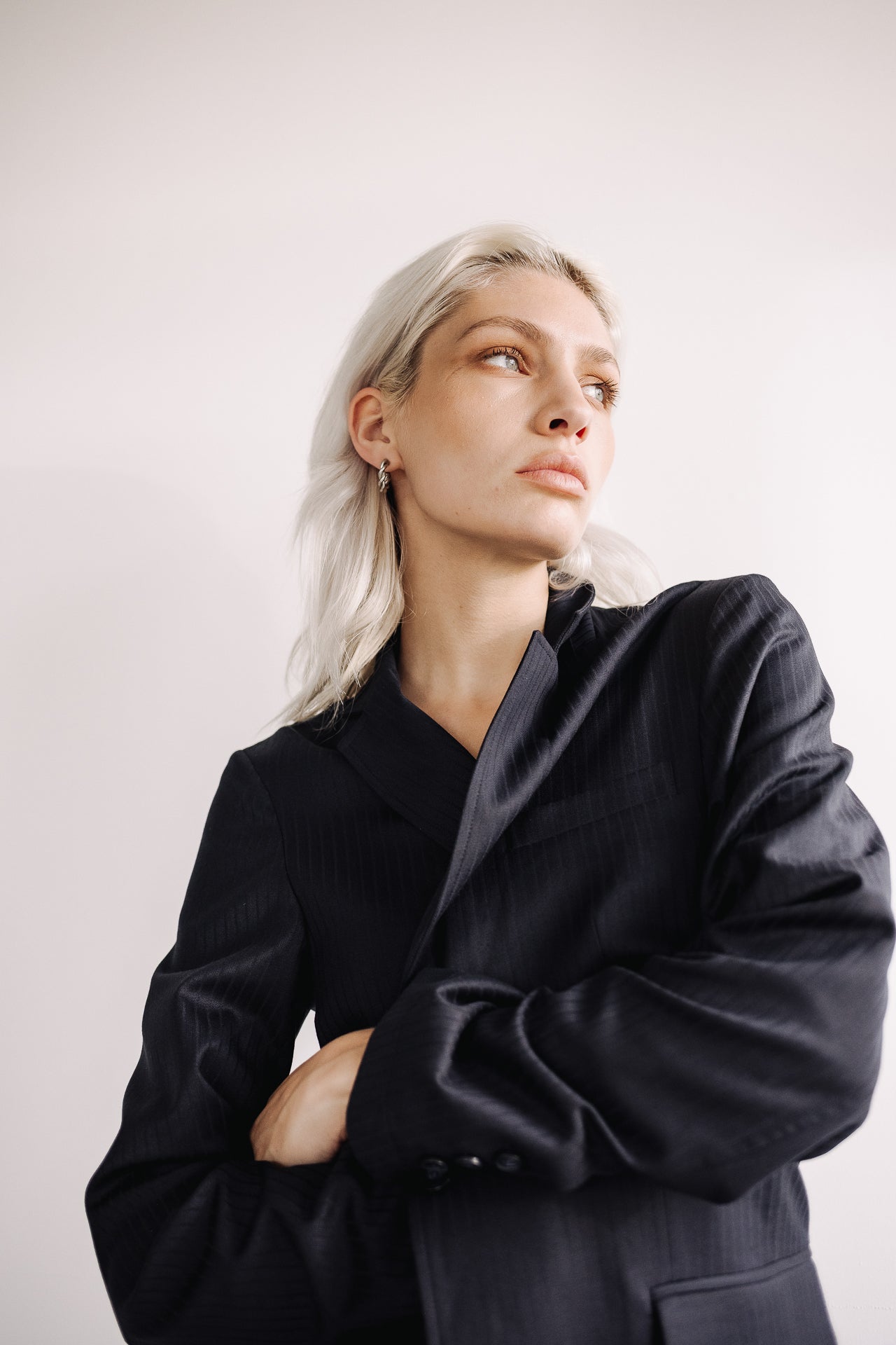 Blazer texturé oversize Femme Gaia navy | Freeman T. Porter