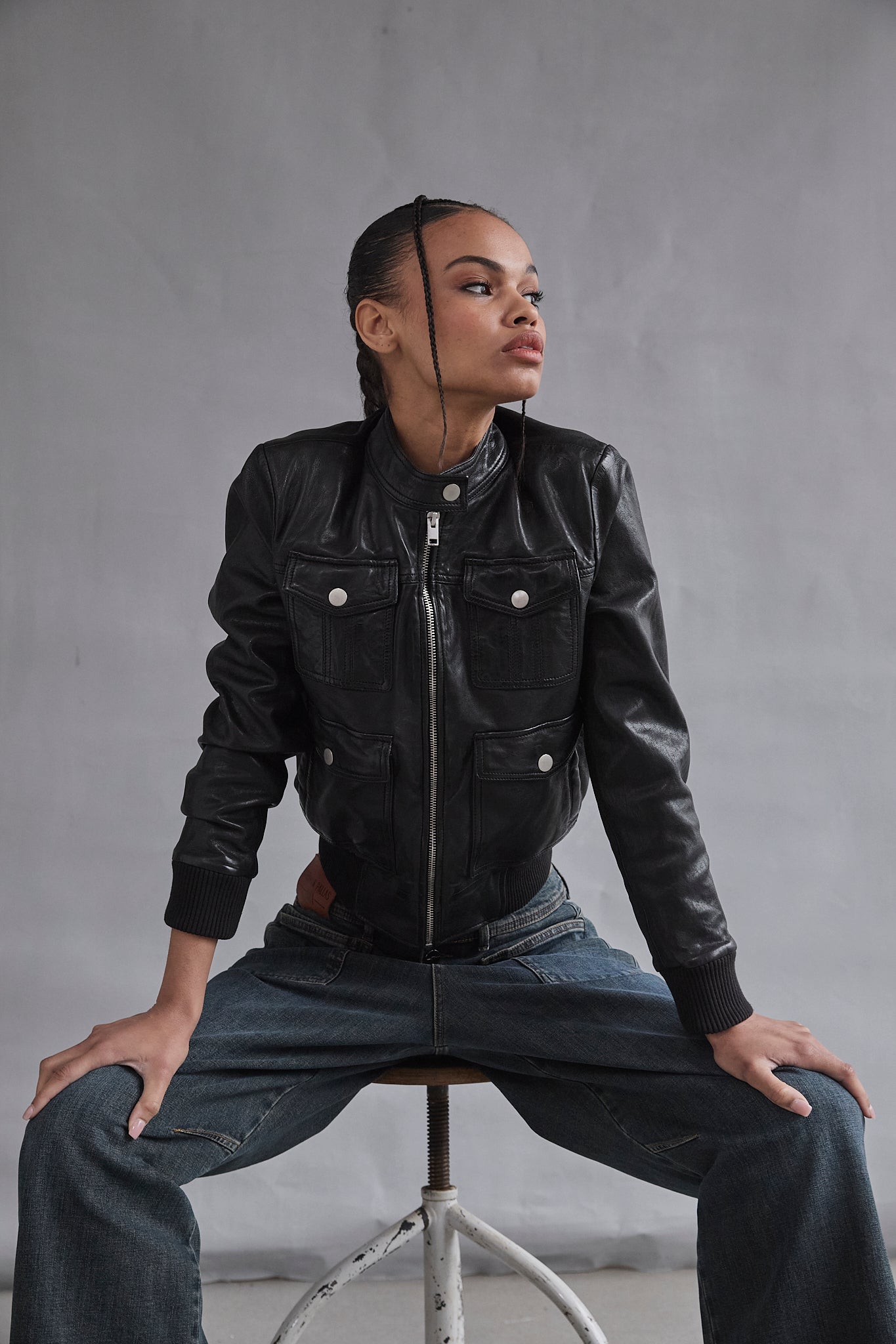 Perfecto en cuir Femme Kriss leather black | Freeman T. Porter