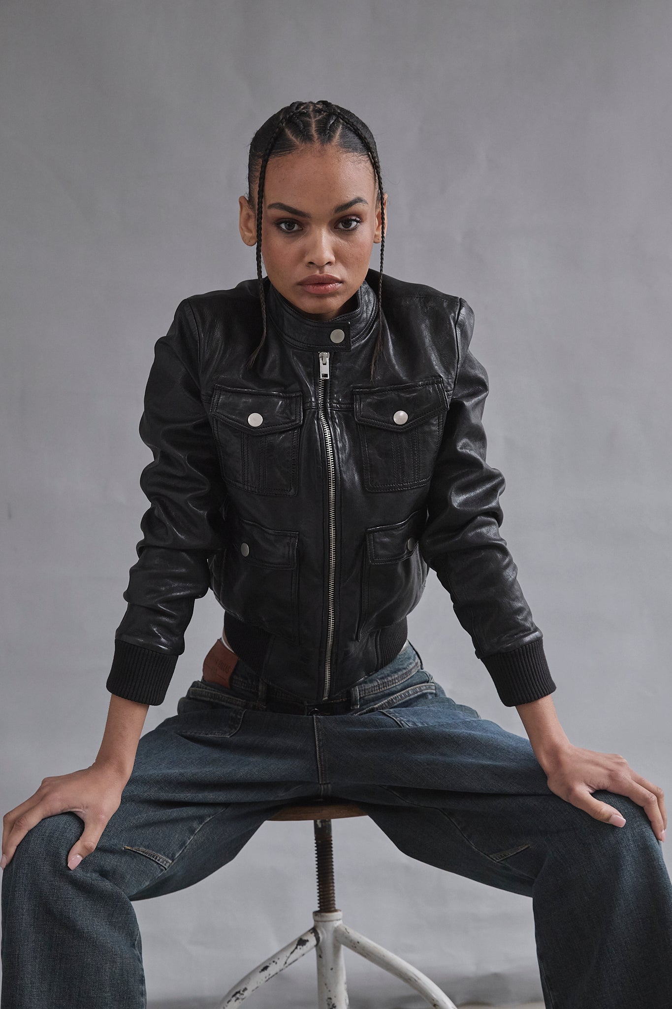 Perfecto en cuir Femme Kriss leather black | Freeman T. Porter