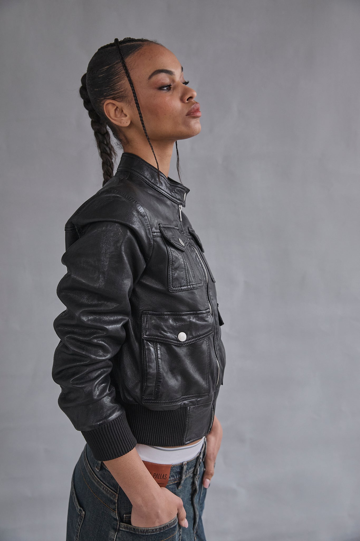 Perfecto en cuir Femme Kriss leather black | Freeman T. Porter