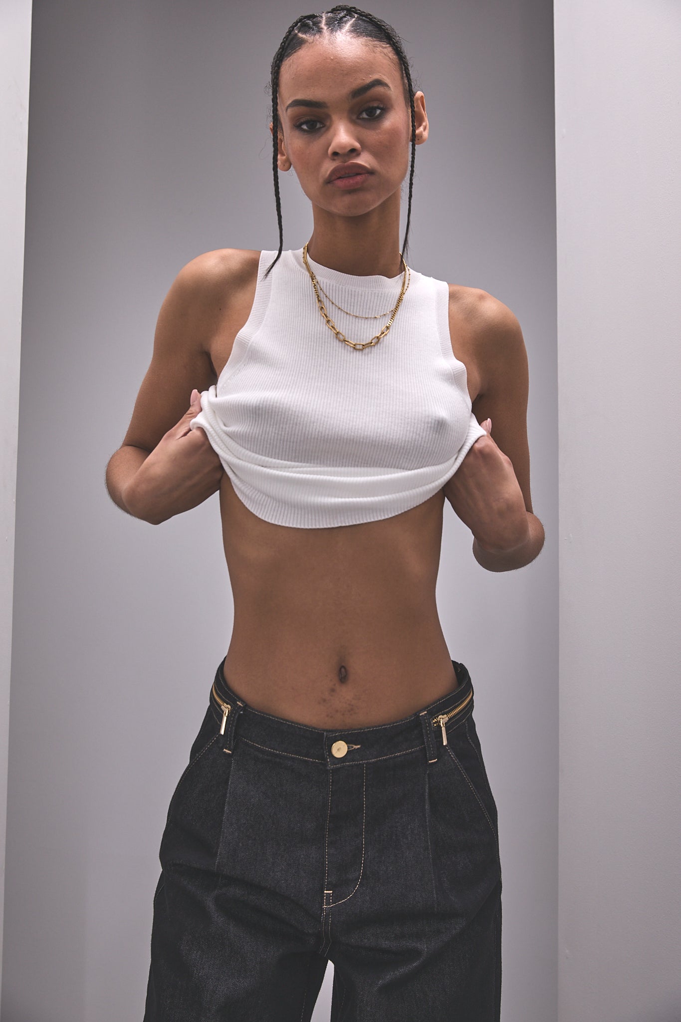 

Jeans large brut Femme Fauna black | Freeman T. Porter
