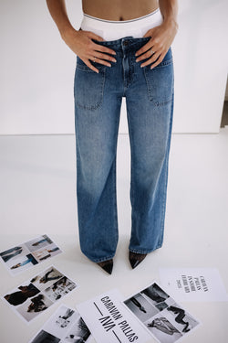 

Jeans droit flare Femme Sybille medium blue | Freeman T. Porter