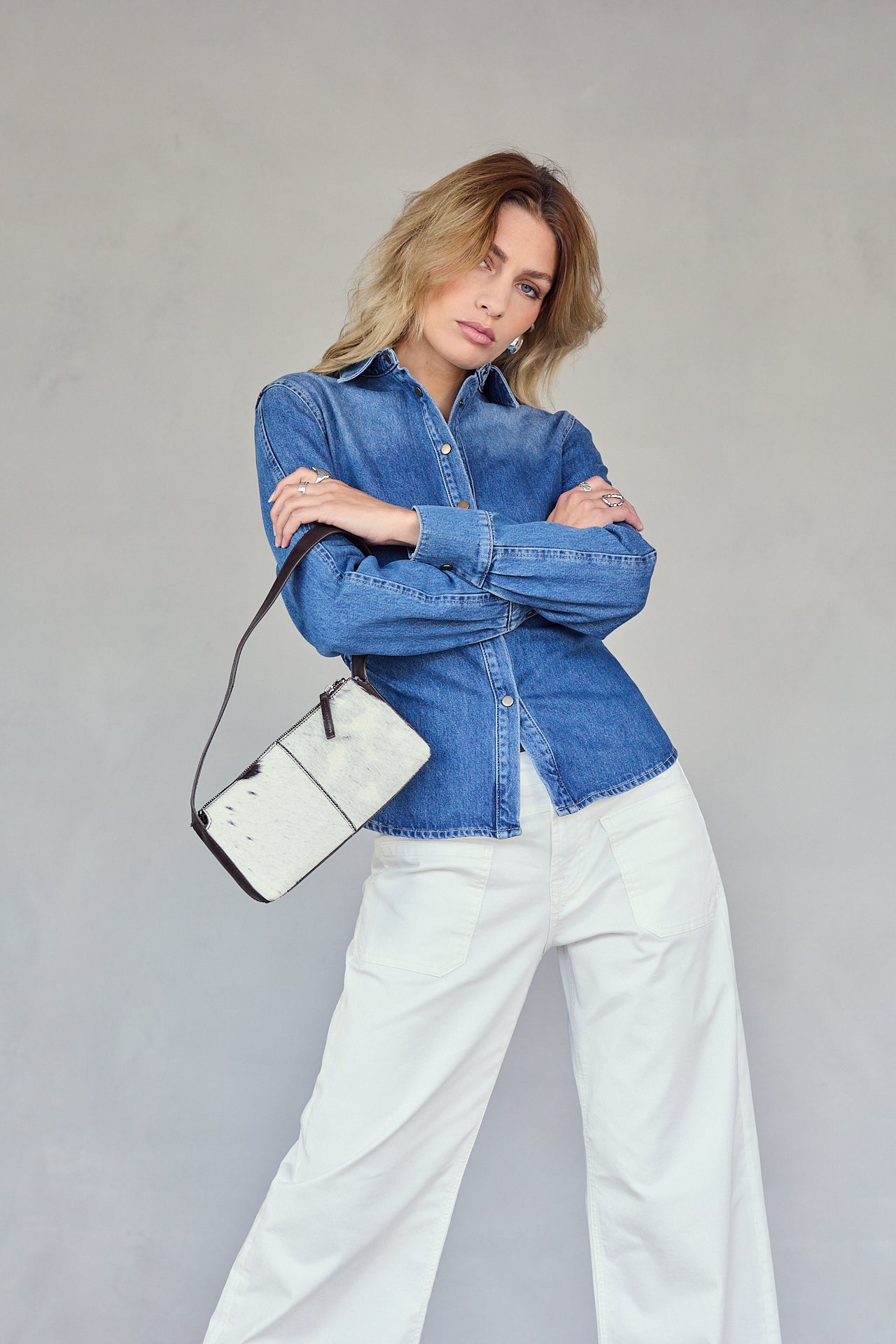 

Pantalon droit flare Femme Sybille Eris bright white | Freeman T. Porter